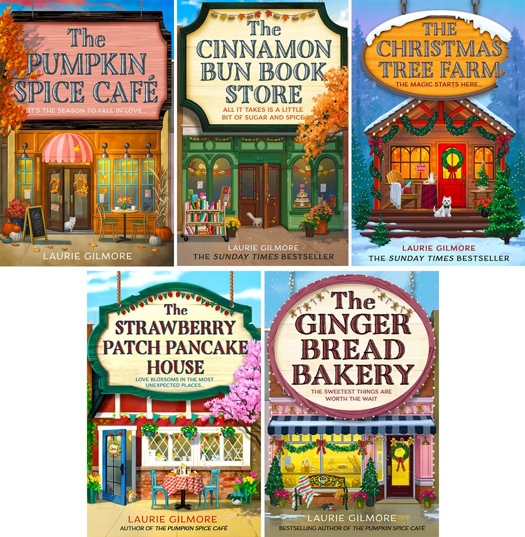 Dream Harbor Vol. 1-3, Collection 3 Books Set, The Pumpkin Spice Café, The Cinnamon Bun Book Store, The Christmas Tree Farm, by Laurie Gilmore Contemporary Romance