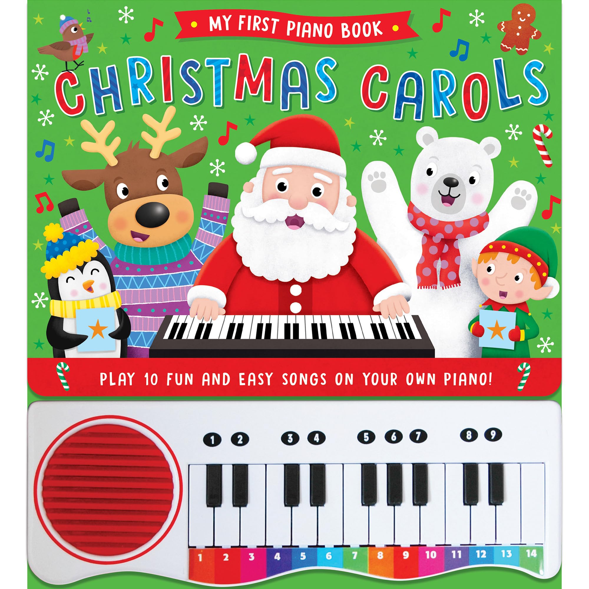 My First Piano Book: Christmas Piano Book with Built-In Keyboard: Christmas Carols Parents & Children