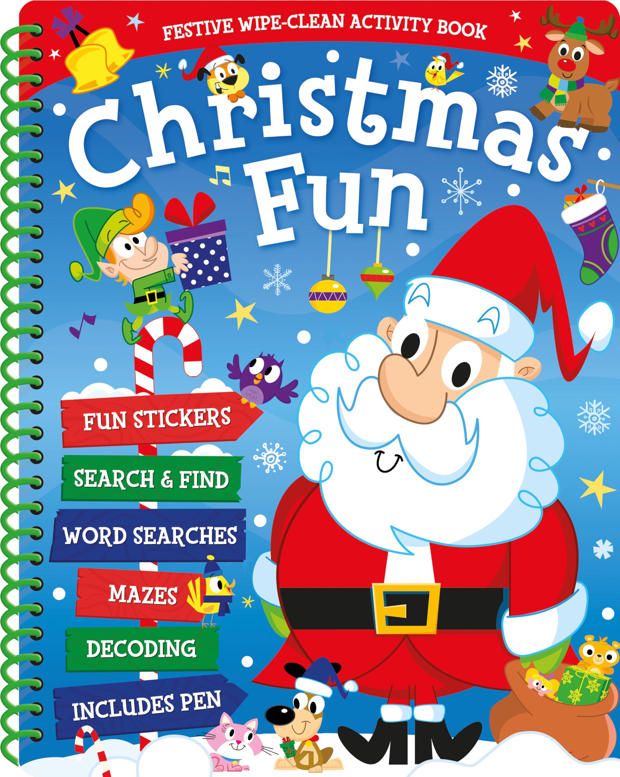 Fun With Santa Activity Book for Toddlers – Wipe-Clean Pages, Christmas Stickers & Holiday Games – Mazes, Word Puzzles & Festive Fun for Kids Non-fiction