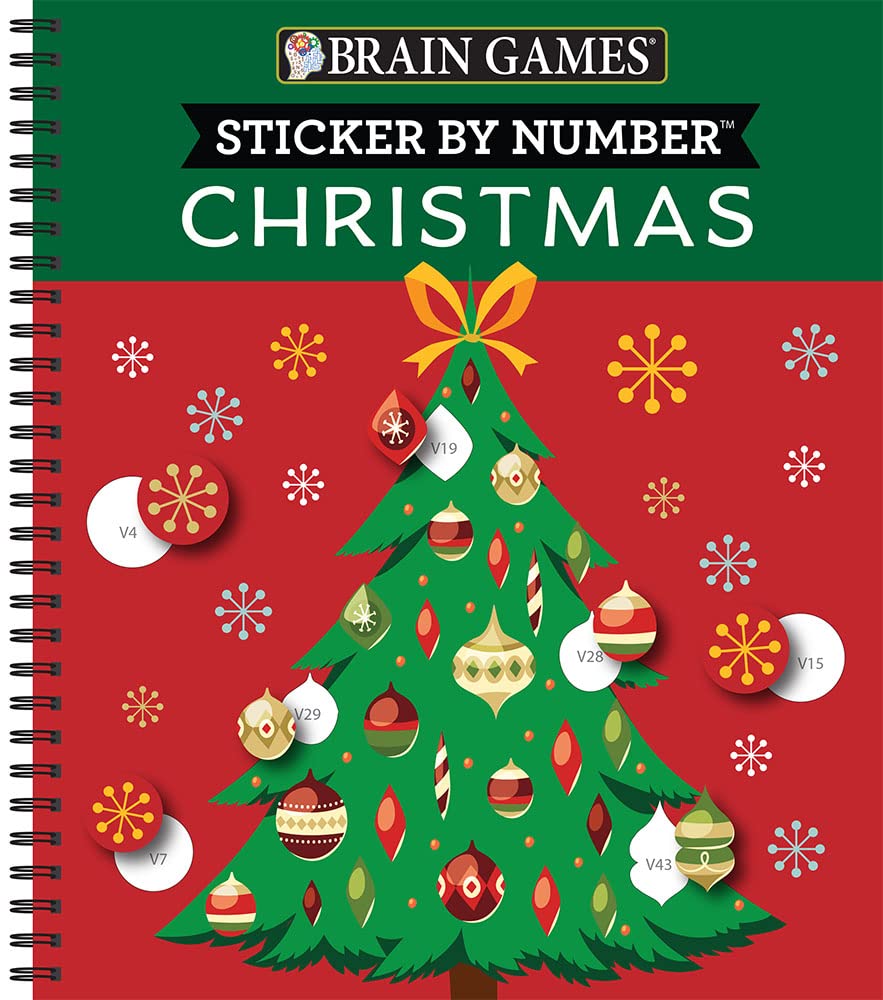 Brain Games - Sticker by Number: Christmas (28 Images to Sticker - Christmas Tree Cover): Volume 2 Books