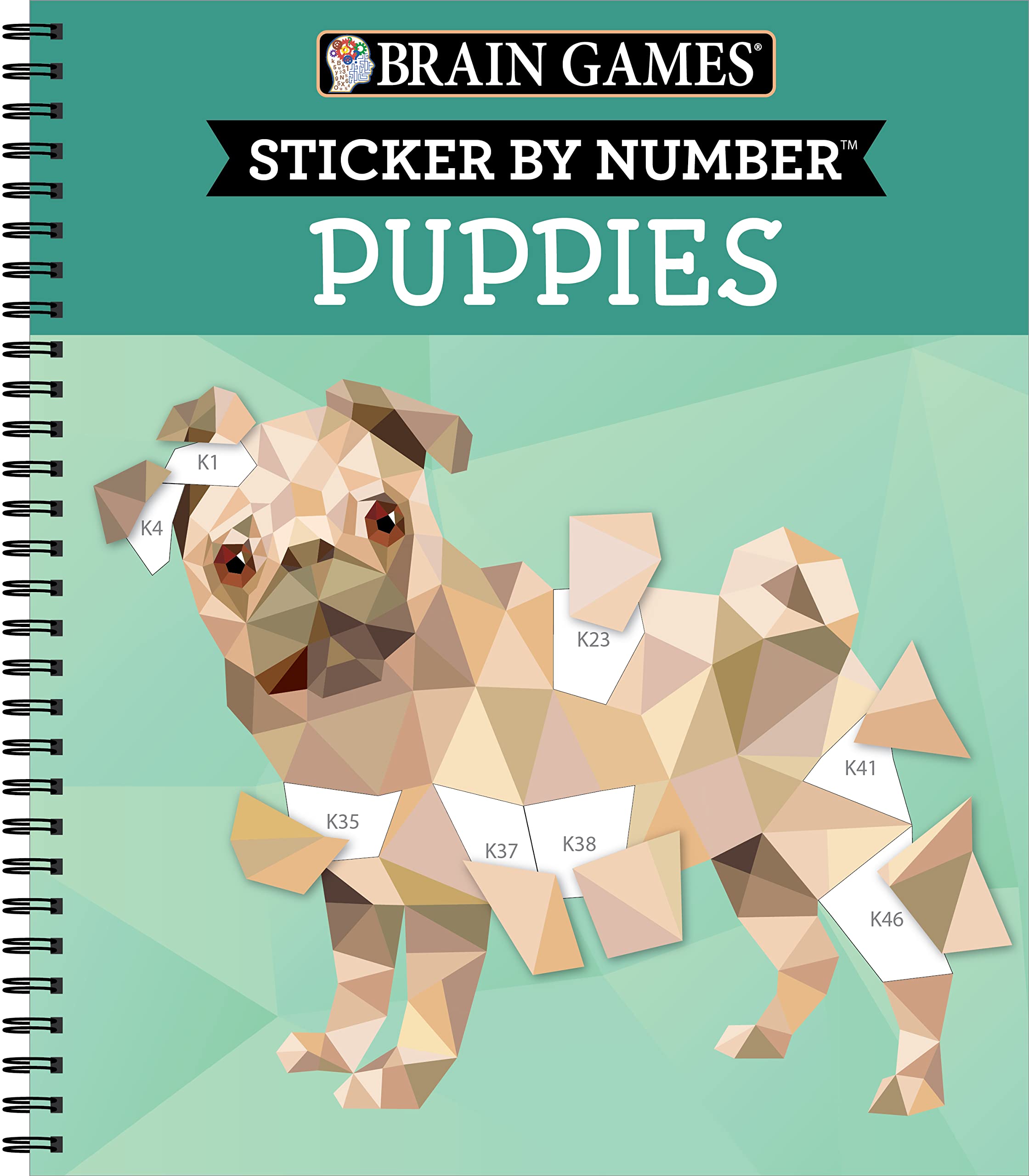 Brain Games - Sticker by Number: Puppies (14 Images to Sticker) Hobbies & Crafts