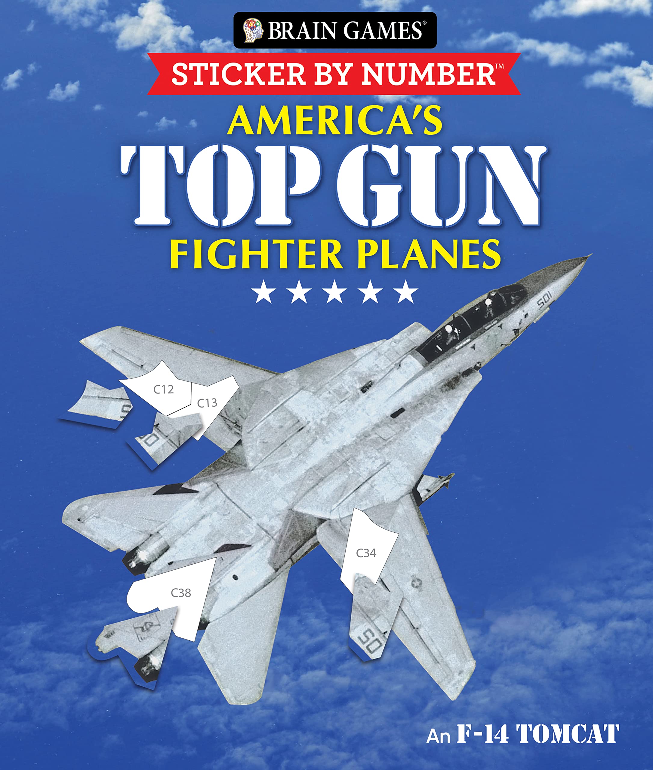 Brain Games - Sticker by Number: America's Top Gun Fighter Planes (28 Images to Sticker) Books