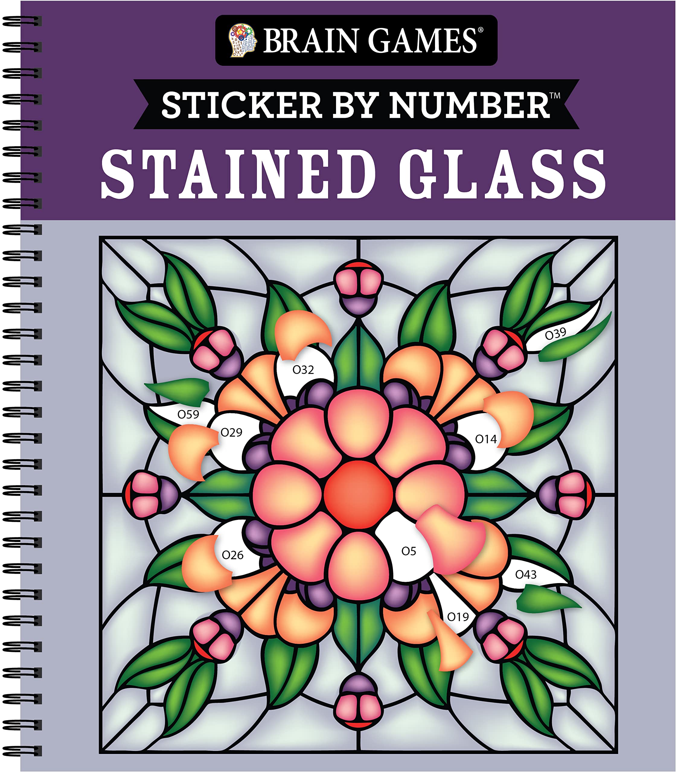 Brain Games - Sticker by Number: Stained Glass (28 Images to Sticker) Hobbies & Crafts