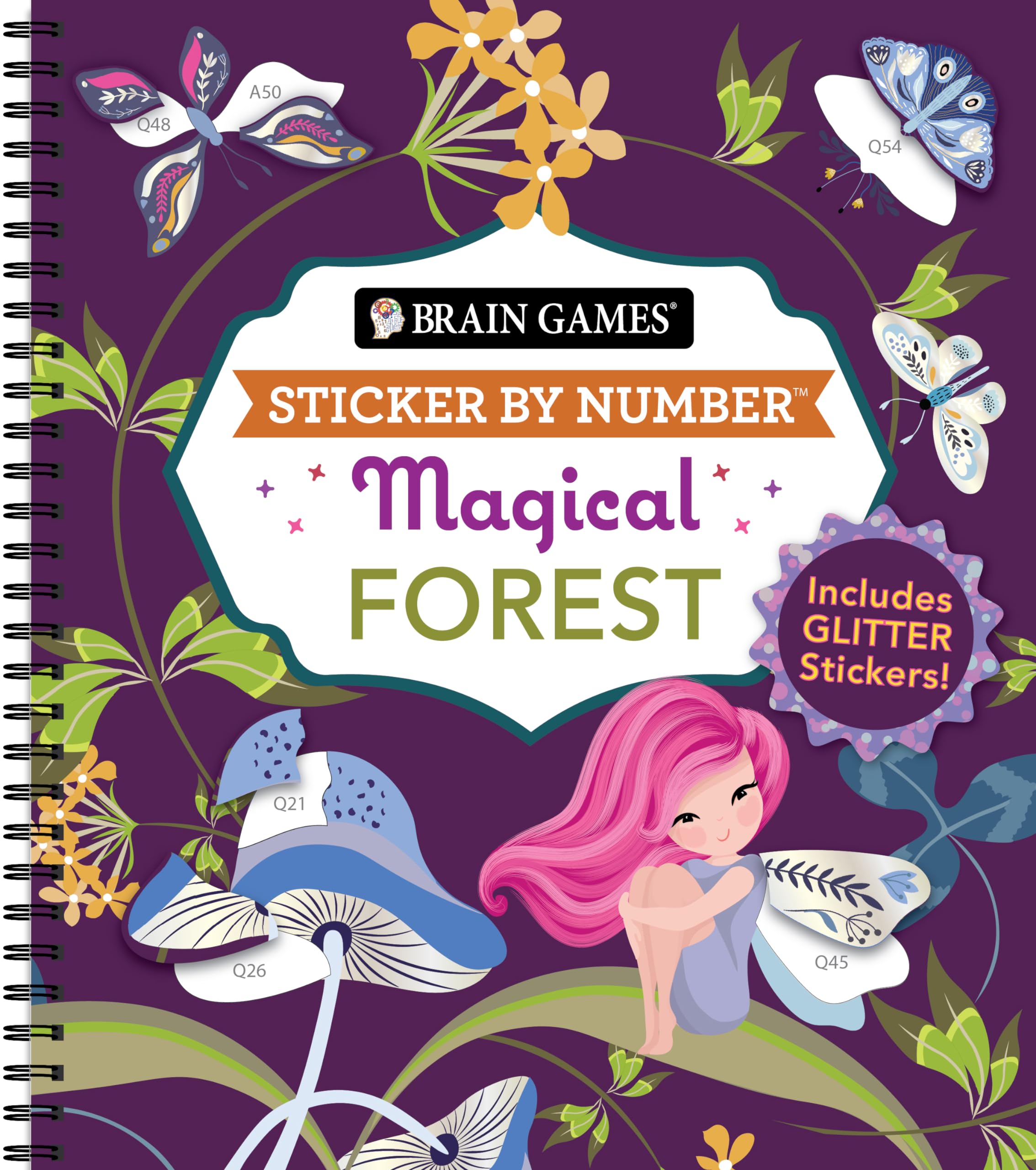 Brain Games - Sticker by Number: Magical Forest (20 Images to Sticker) Books