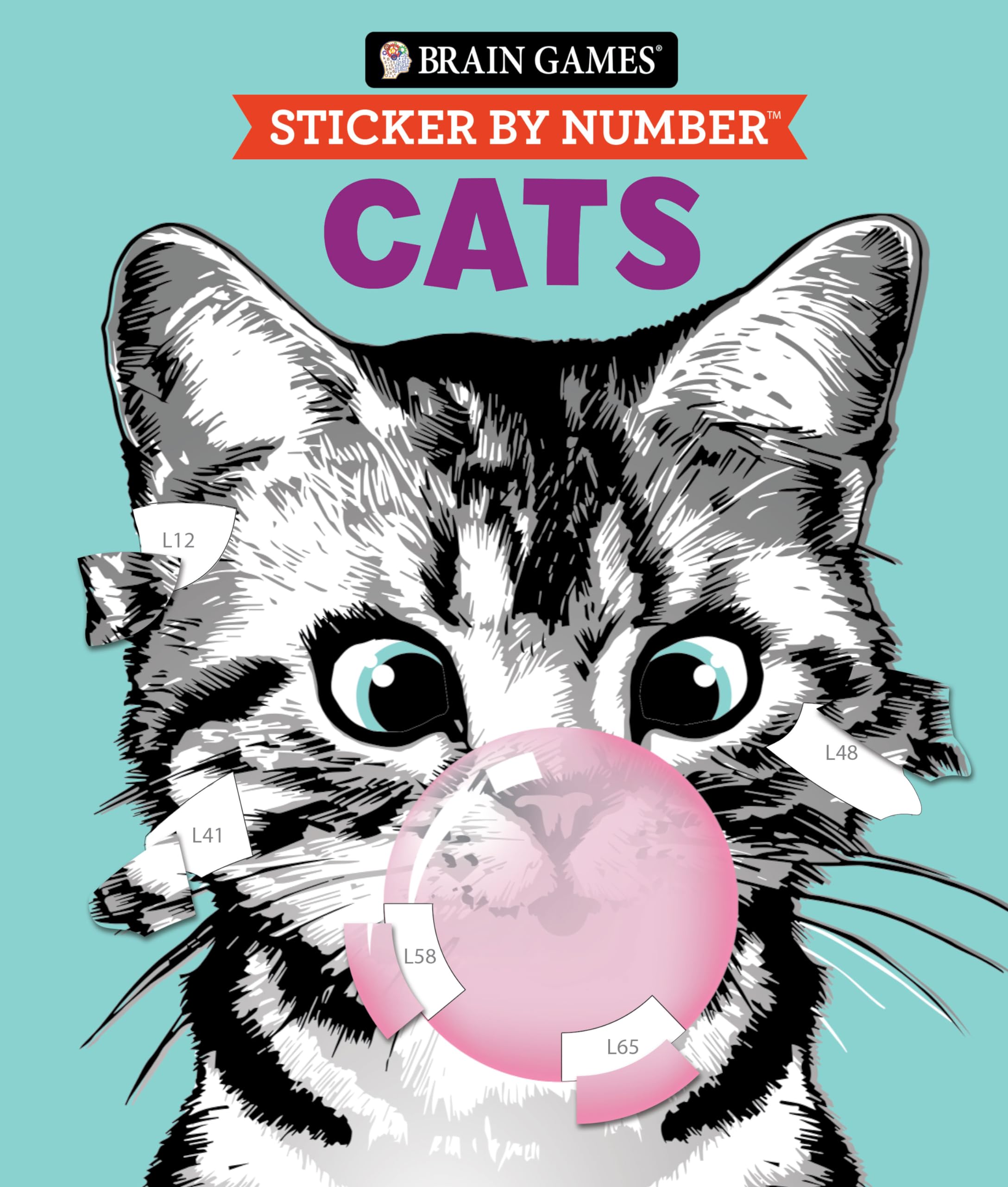 Brain Games - Sticker by Number: Cats (28 Images to Sticker) Hobbies & Crafts