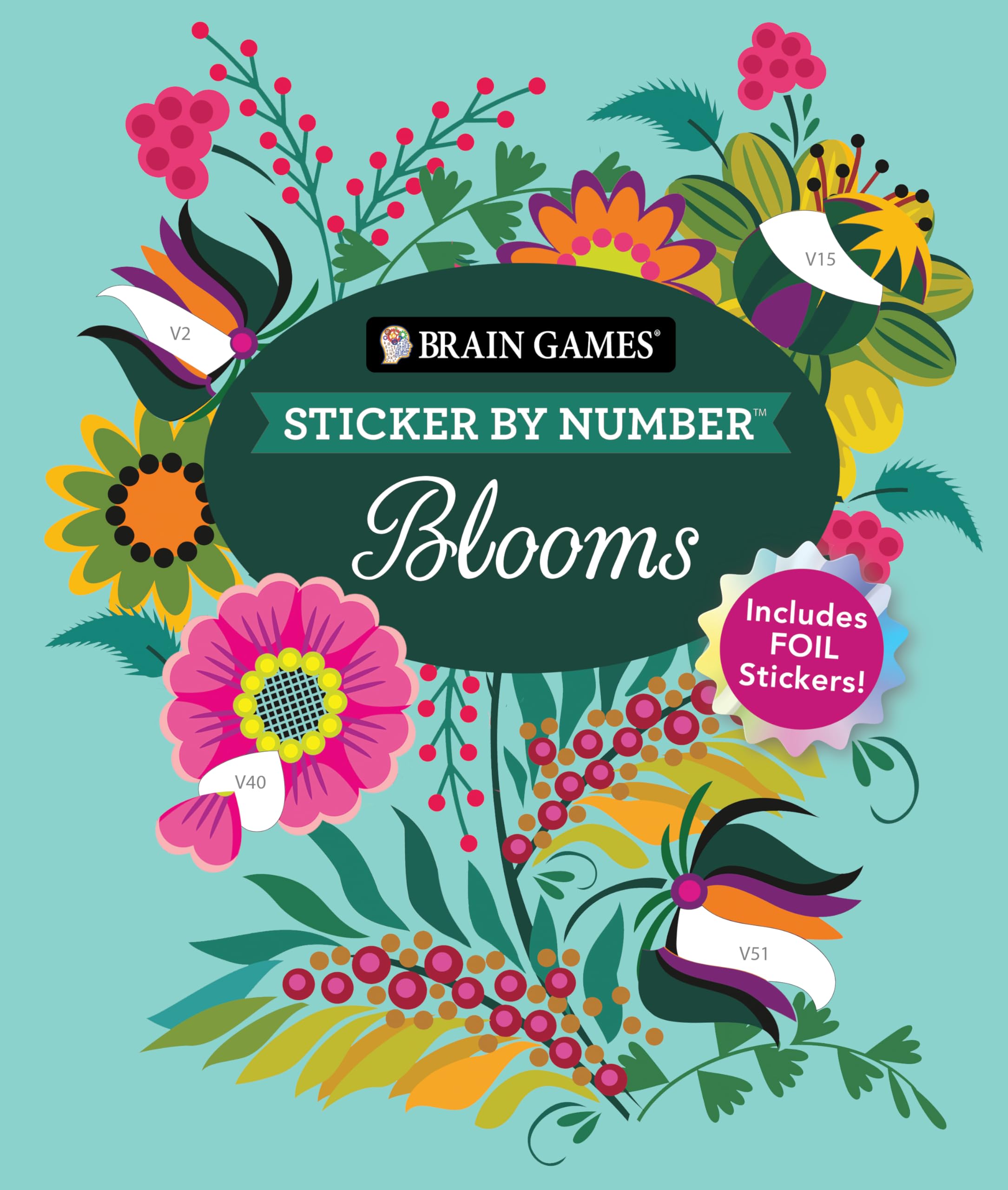 Brain Games - Sticker by Number: Blooms (24 Images to Sticker) Books