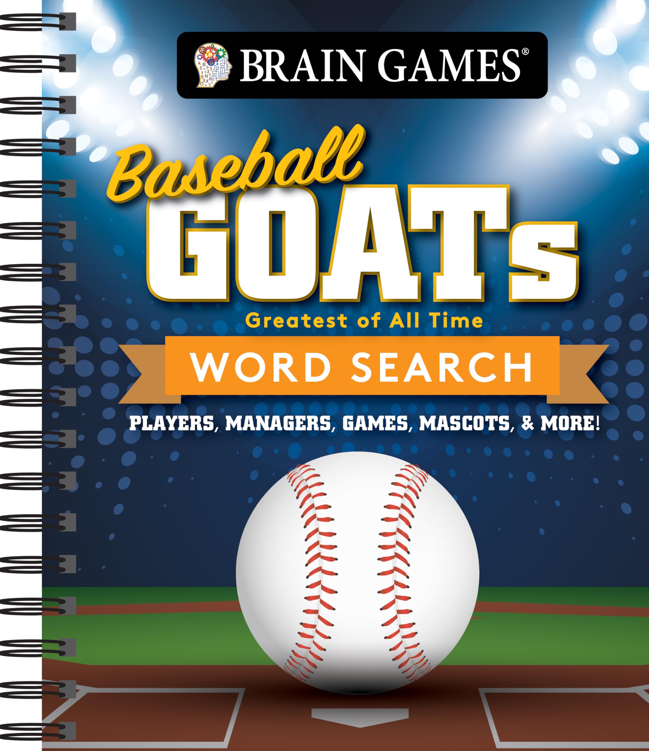 Brain Games - Baseball Goats (Greatest of All Time) Word Search: Players, Managers, Games, Mascots, & More! Leisure & Fun