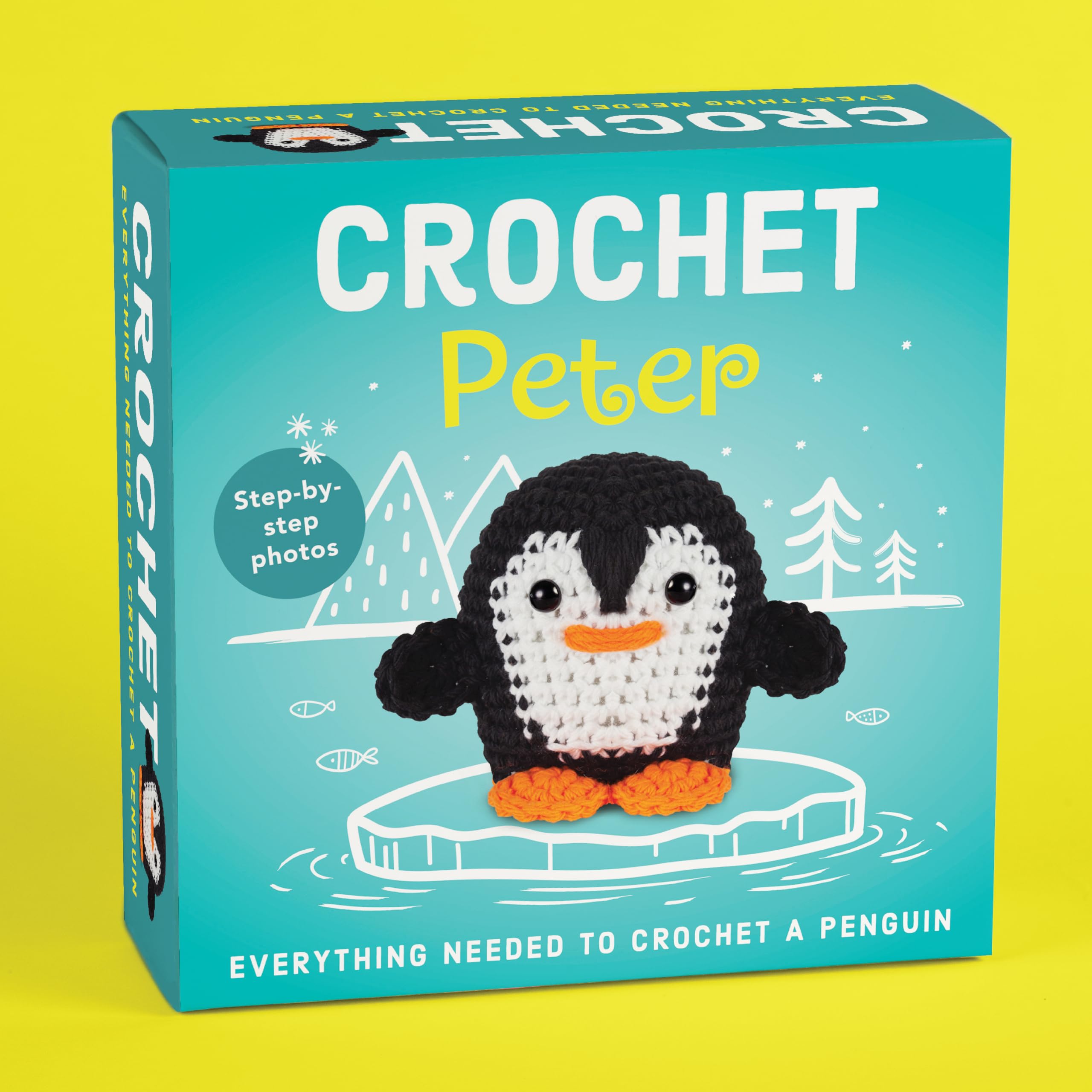 Pil Crochet Kit for Beginners - Peter the Penguin Amigurumi - Complete DIY Kit with Step-By-Step Instructions, Yarn, Hook, Safety Eyes & Stuffing - Make a Stuffed Penguin Parents & Children