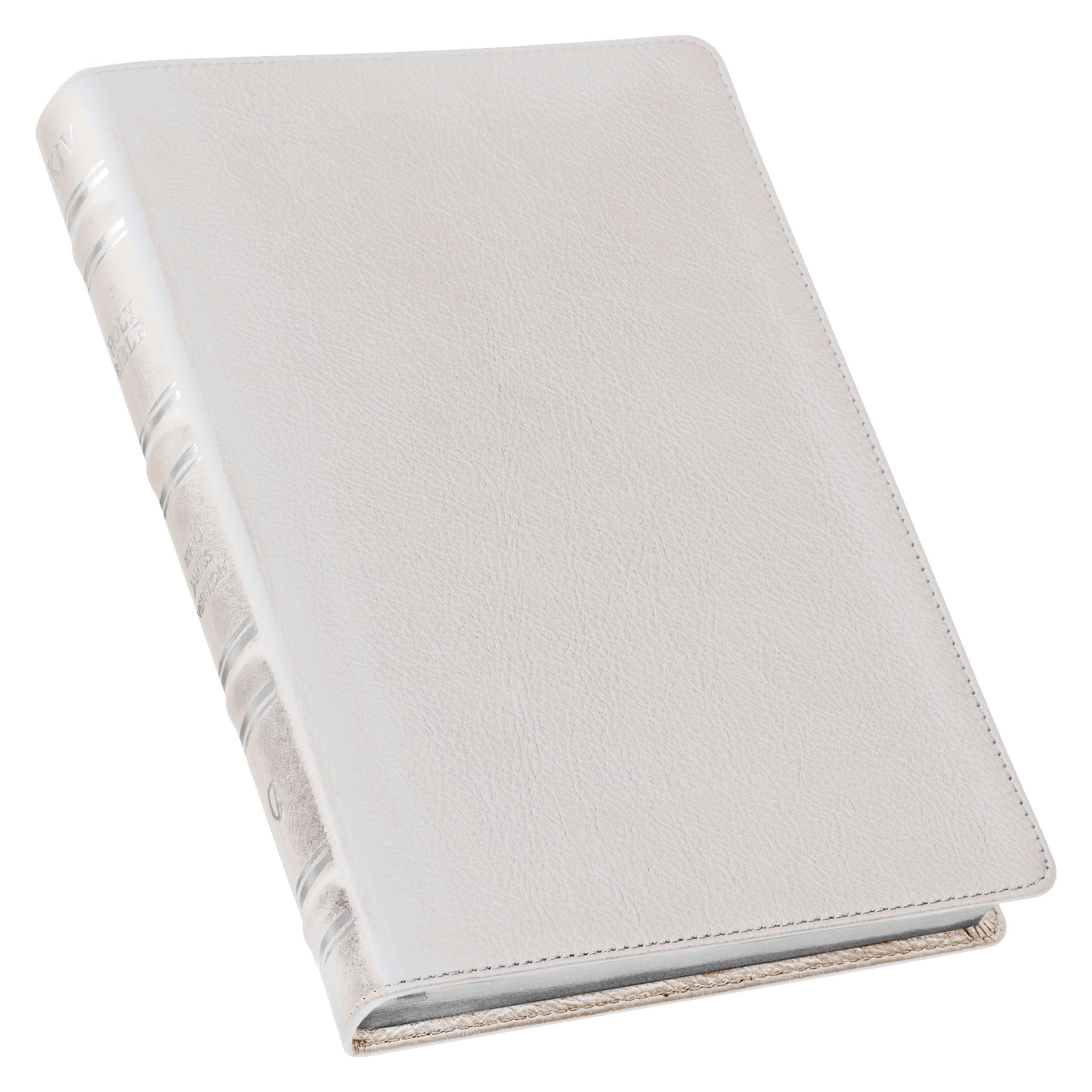 KJV Holy Bible, Giant Print Full-Size Premium Full Grain Leather Red Letter Edition - Thumb Index & Ribbon Marker, King James Version, White Religion & Esotericism