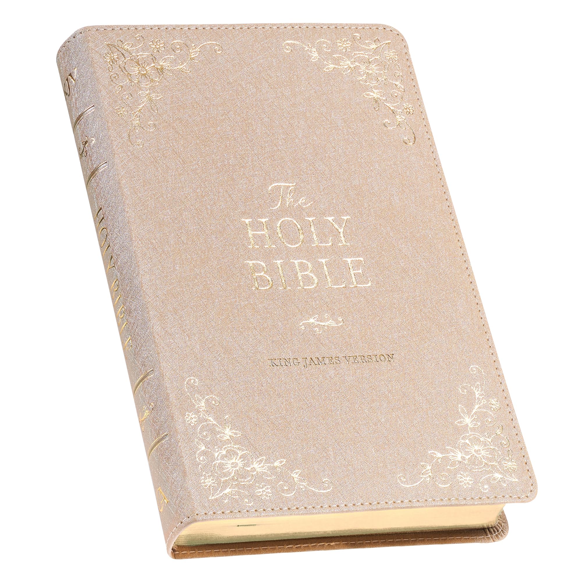KJV Holy Bible, Standard Size Faux Leather Red Letter Edition Thumb Index, Ribbon Marker, King James Version, Pearlescent Taupe Religion & Esotericism