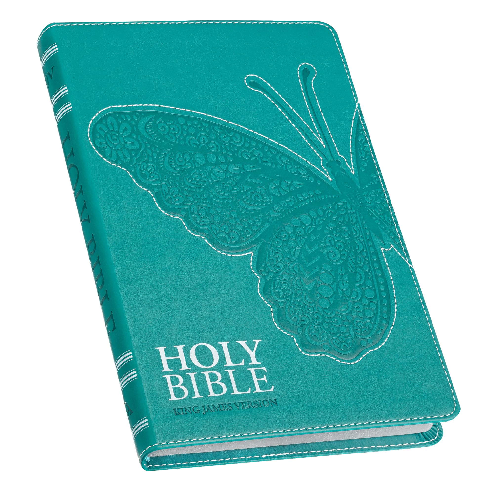 KJV Holy Bible, Gift Edition for Girls/Teens King James Version, Faux Leather Flexible Cover, Teal Butterfly Religion & Esotericism