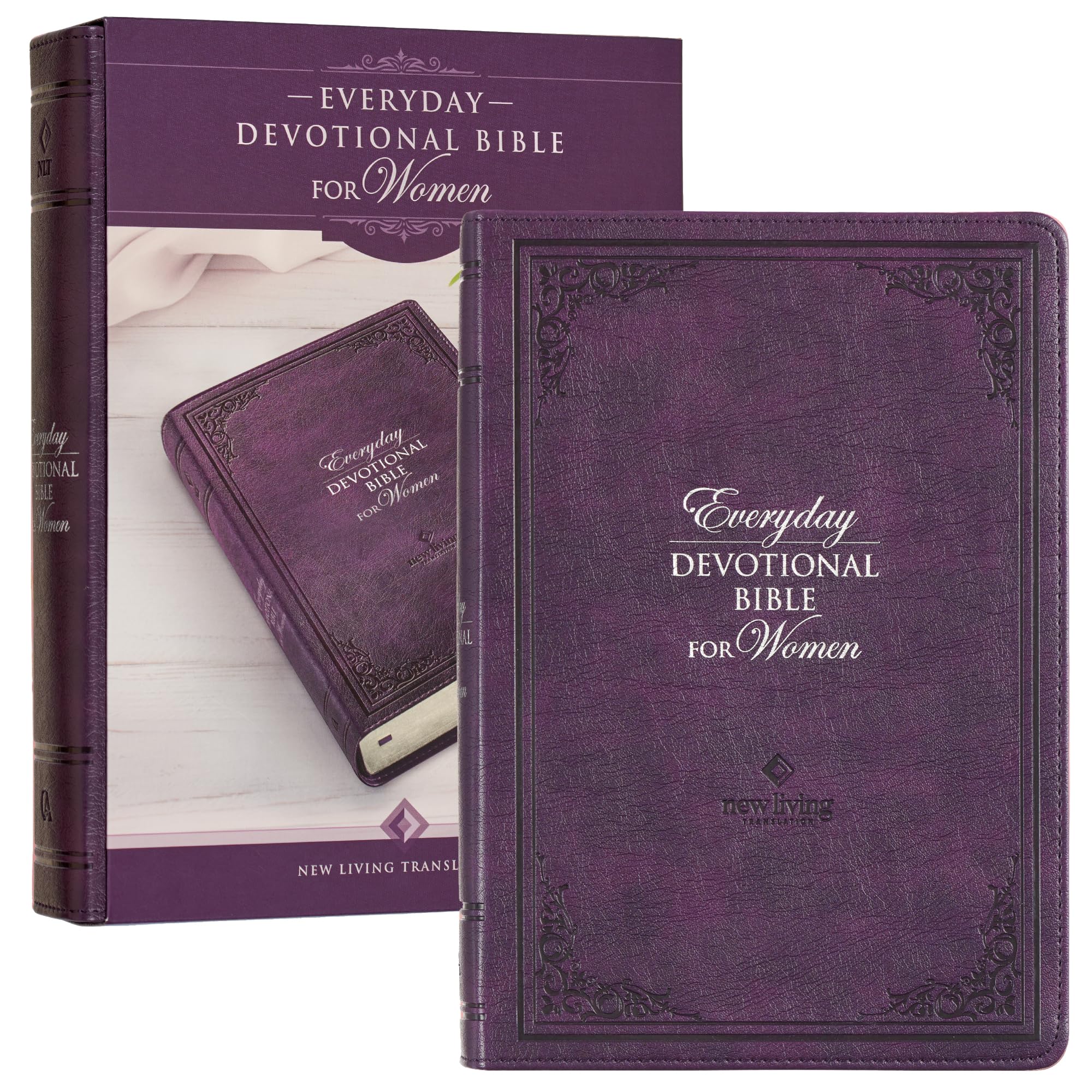 NLT Holy Bible Everyday Devotional Bible for Women New Living Translation, Vegan Leather, Purple Debossed Religion & Esotericism