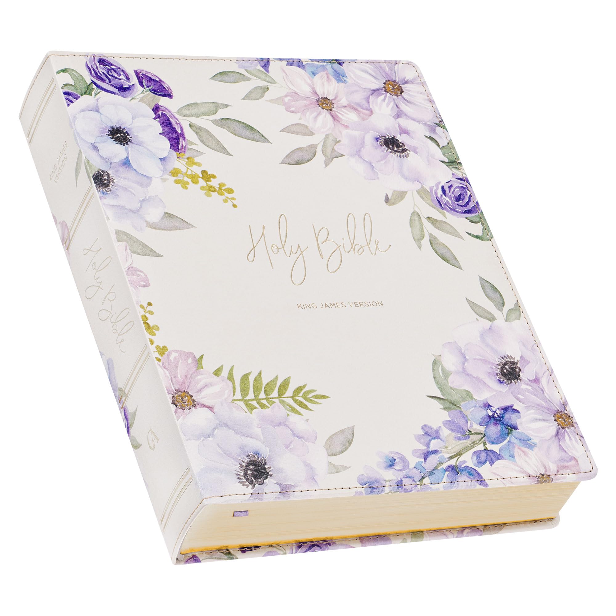 KJV Bible Giant Print Full-Size Faux Leather Floral Religion & Esotericism