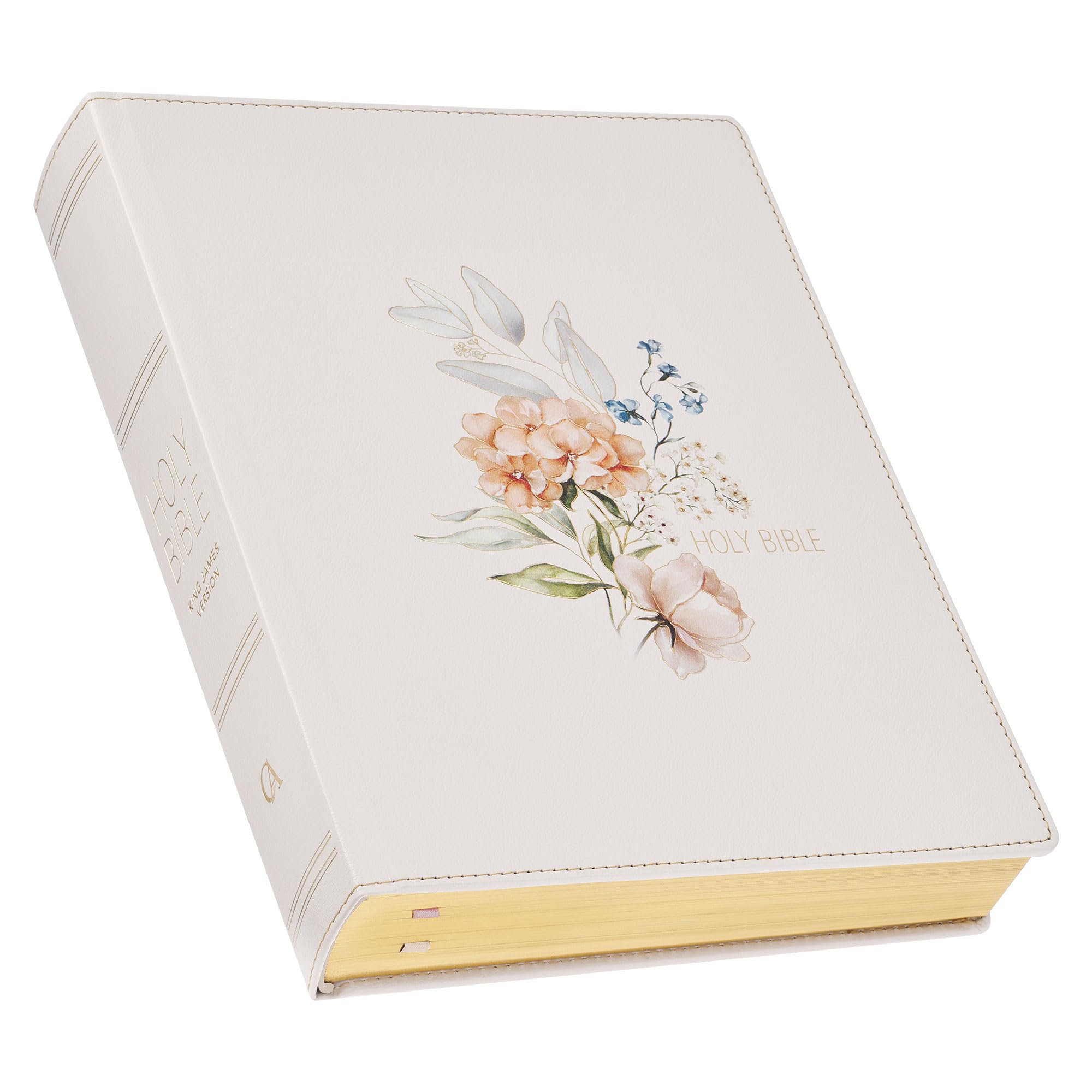 KJV Note-Taking Bible LP Faux Leather Hc White Floral Religion & Esotericism