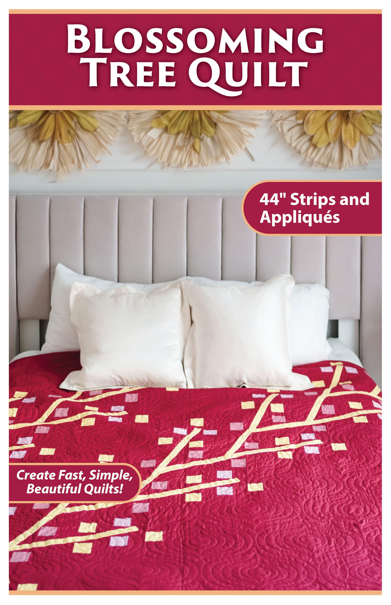 Blossoming Tree Pattern Pack: Create Fast, Simple, Beautiful Quilts! (Landauer) Gorgeous Ukrainian Cross-Stitched Inspired Quilt with Strips and Appliqué, 6 Different Color Schemes and 2 Size Options Hobbies & Crafts