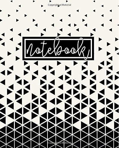 Notebook: Portable Format 7.5"x9.25" (19x23cm) Notebook Journal & Diary: Trendy Geometric Black & White Abstract Triangles Study Guides