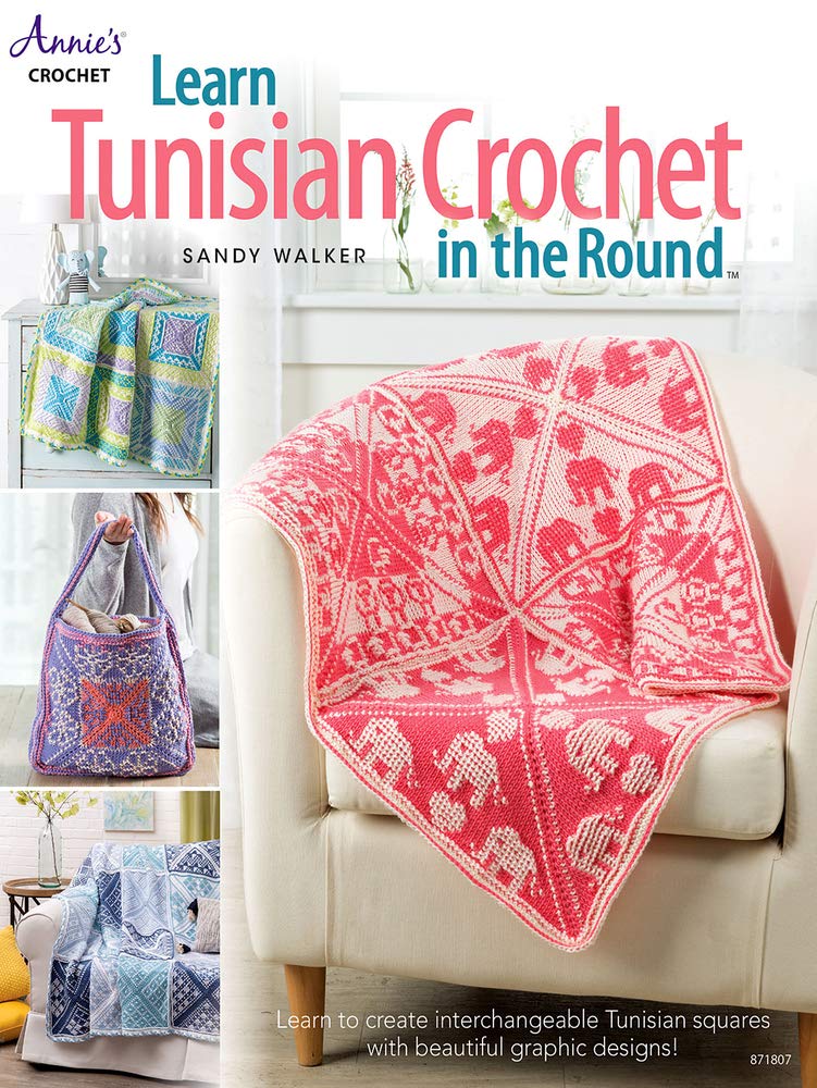 Learn Tunisian Crochet in the Round: Learn to Create Interchangeable Tunisian Squares with Beautiful Graphic Designs! Hobbies & Crafts