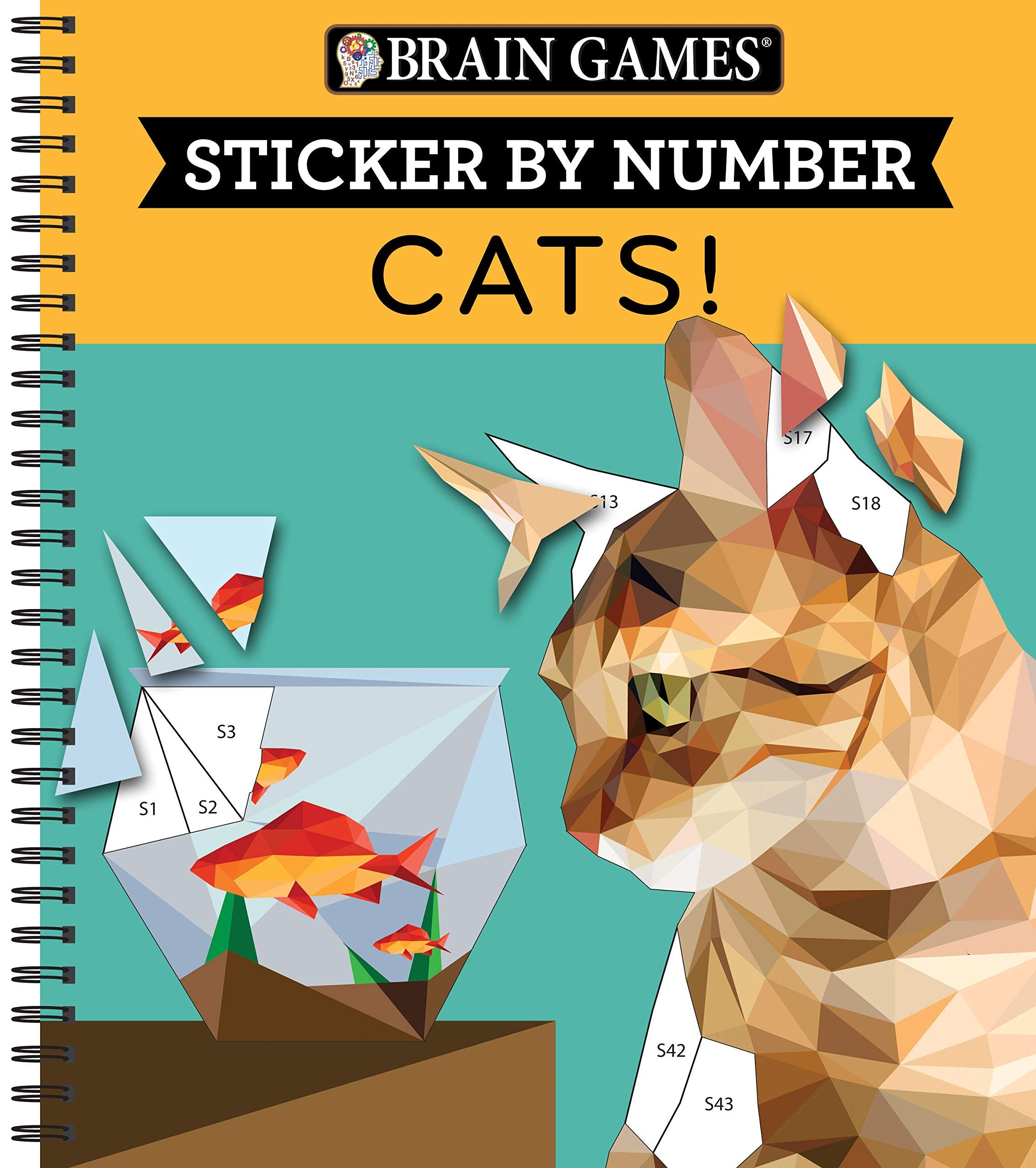 Brain Games - Sticker by Number: Cats! (28 Images to Sticker) Hobbies & Crafts