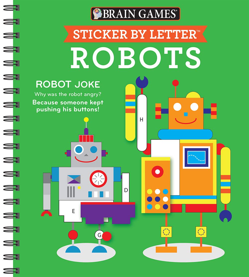 Brain Games - Sticker by Letter: Robots (Sticker Puzzles - Kids Activity Book) Hobbies & Crafts