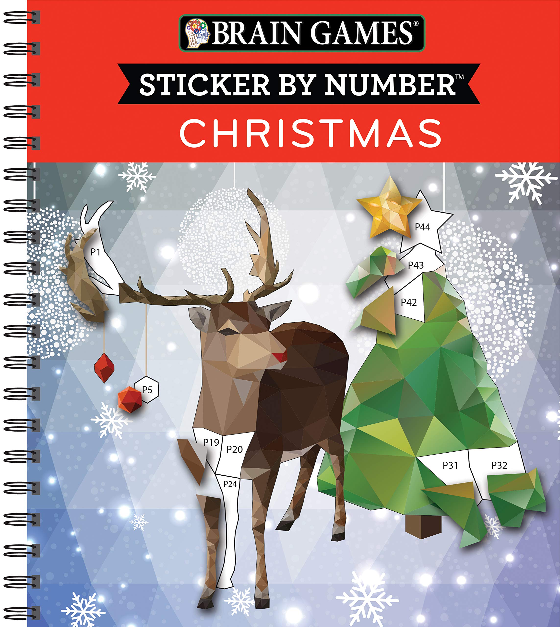 Brain Games - Sticker by Number: Christmas (28 Images to Sticker - Reindeer Cover): Volume 1 Hobbies & Crafts