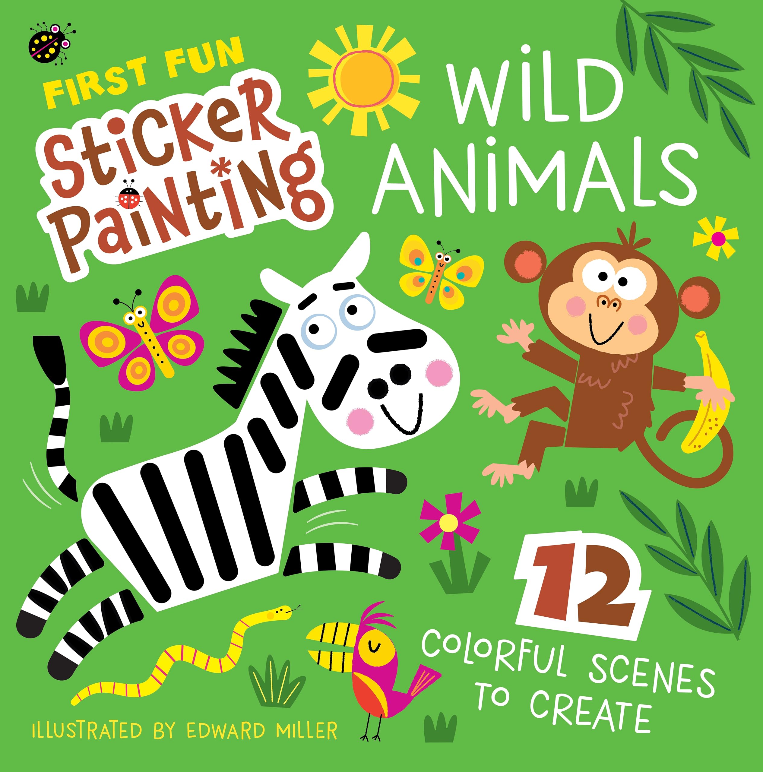 First Fun Sticker Painting: Wild Animals: 12 Colorful Creatures to Create Tiptoi & Games