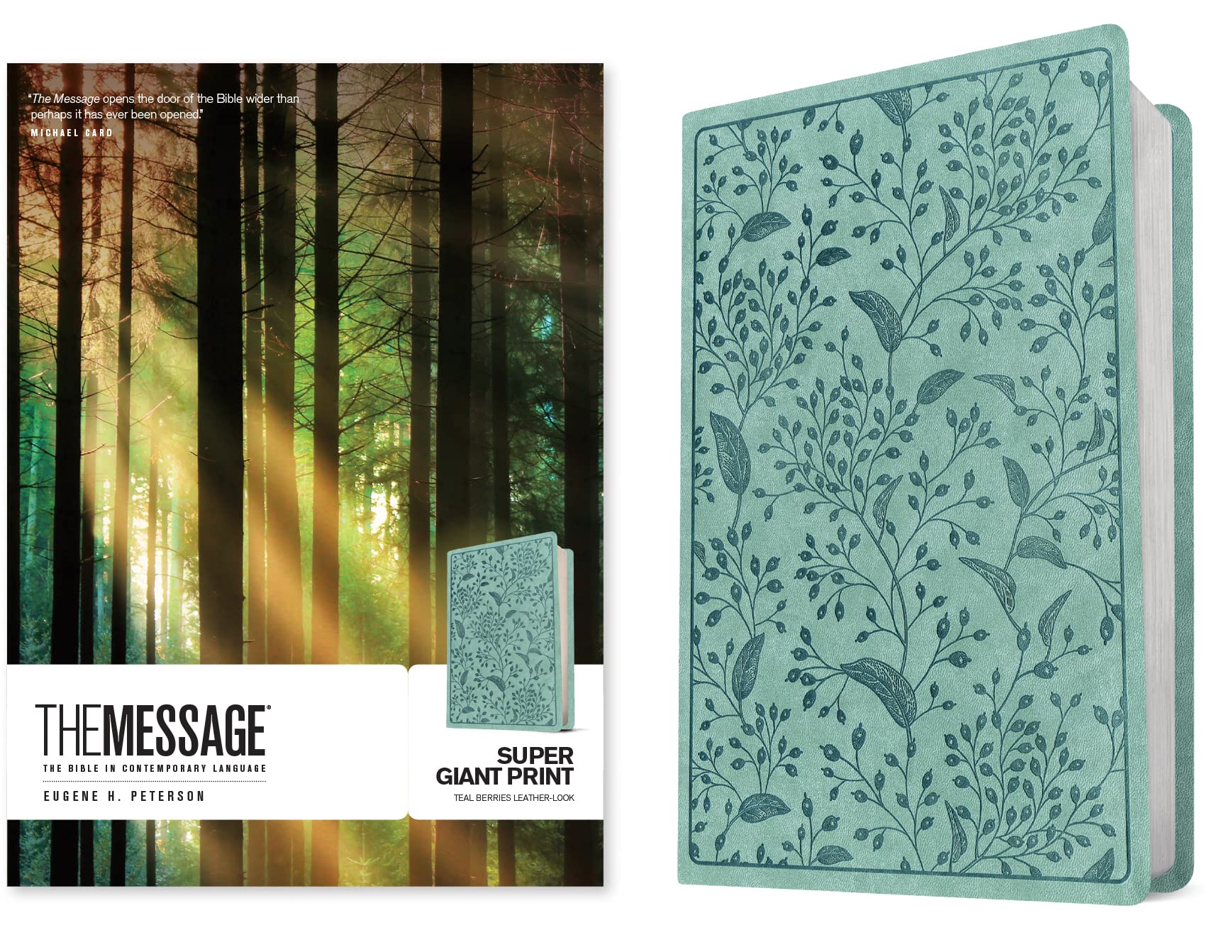 The Message: The Bible in Contemporary Language, Teal Berries, Super Giant Print, Leather-Look, Helpful Maps Charts and Comprehensive Reading Plan Religion & Esotericism