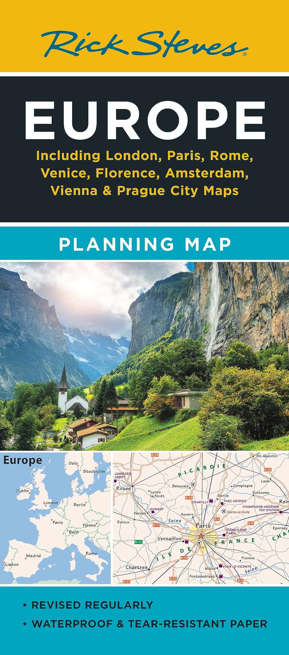 Rick Steves Europe Planning Map: Including London, Paris, Rome, Venice, Florence, Amsterdam, Vienna & Prague City Maps Leisure, Home & Garden