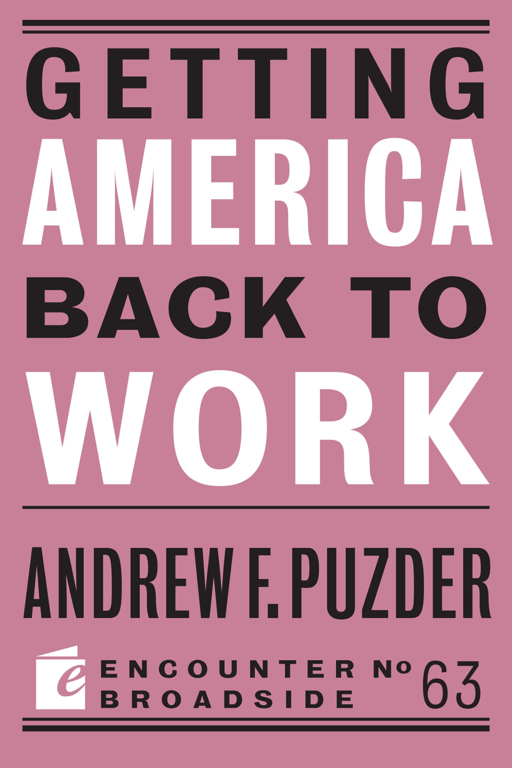 Getting America Back to Work (Broadside, 63, Band 63) Business, Finance & Career