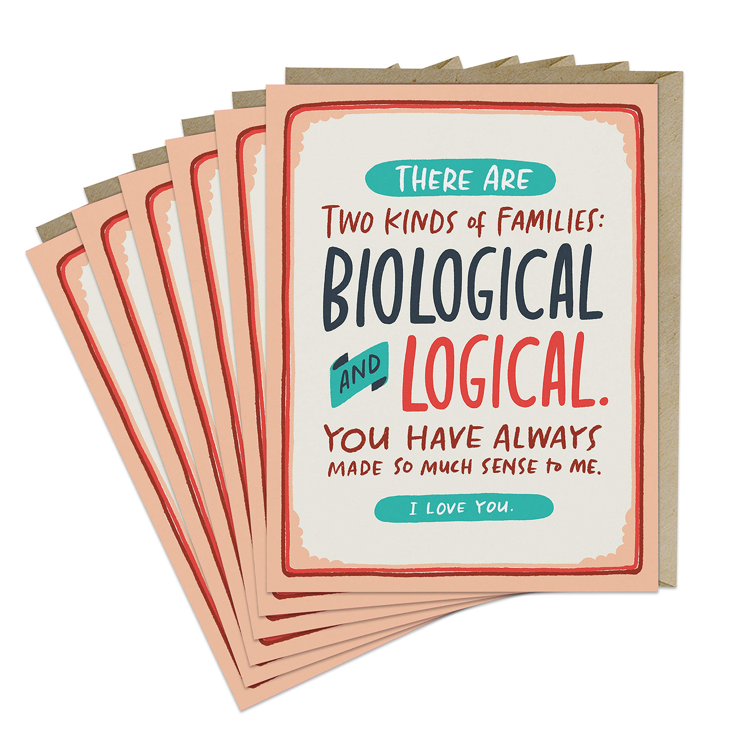 6-Pack Em & Friends Two Kinds of Families Greeting Cards Books