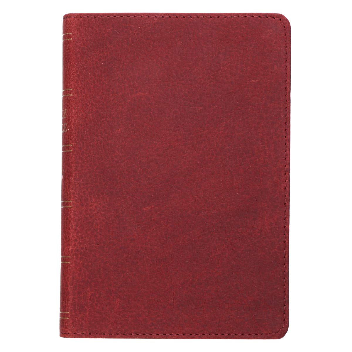 KJV Holy Bible, Large Print Compact Bible, Burgundy Top Grain Premium Leather Bible w/Ribbon Marker, Red Letter Edition, King James Version Books