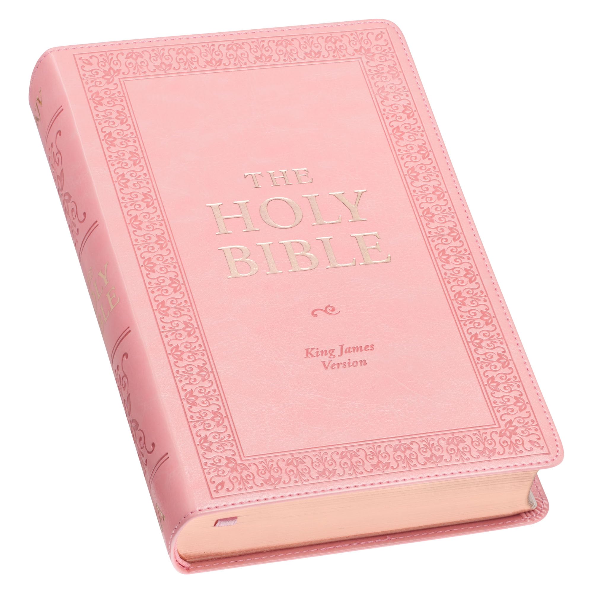 KJV Holy Bible, Giant Print Standard Size Faux Leather Red Letter Edition - Ribbon Marker, King James Version, Pink Religion & Esotericism