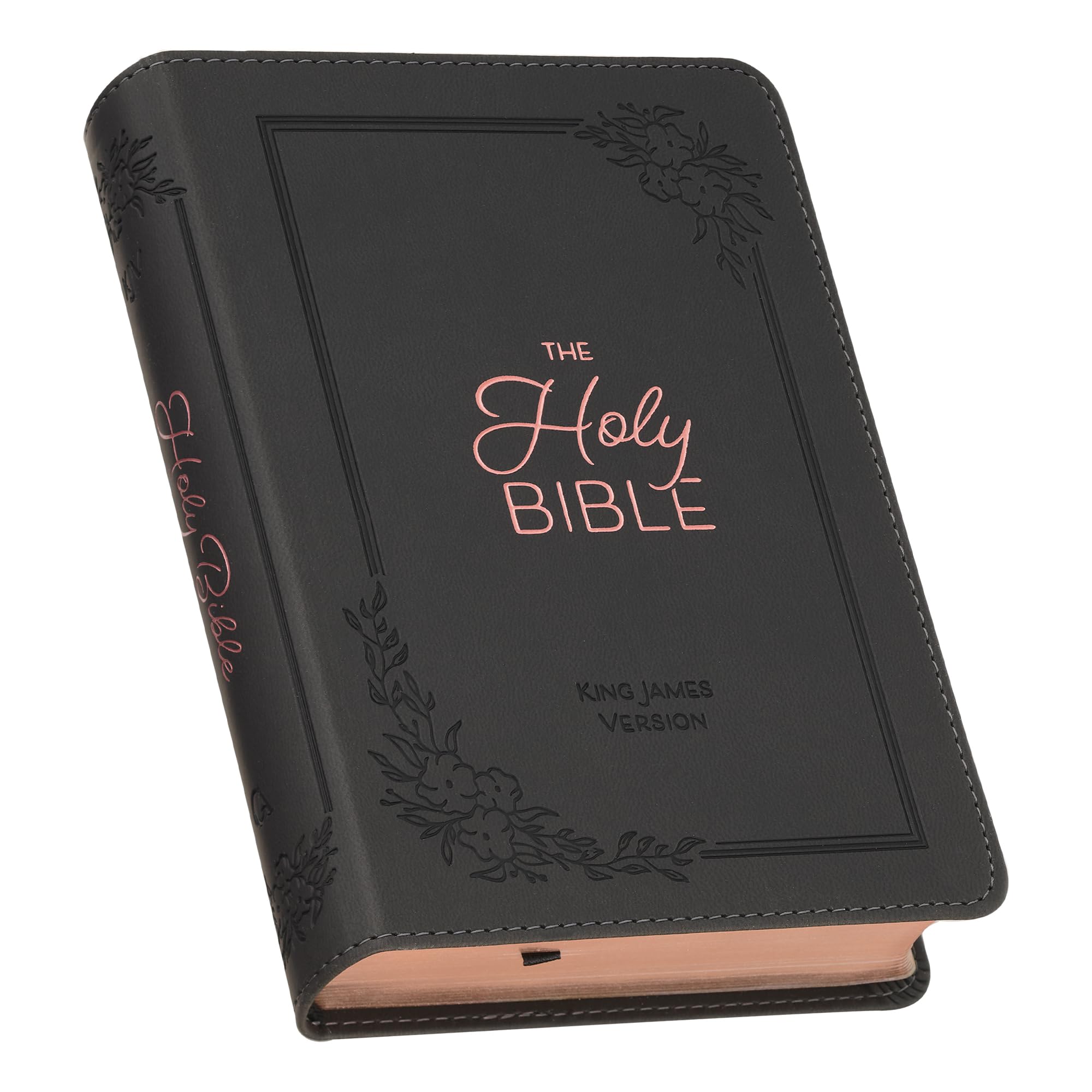 KJV Holy Bible, Compact Large Print Faux Leather Red Letter Edition - Ribbon Marker, King James Version, Gray Religion & Esotericism