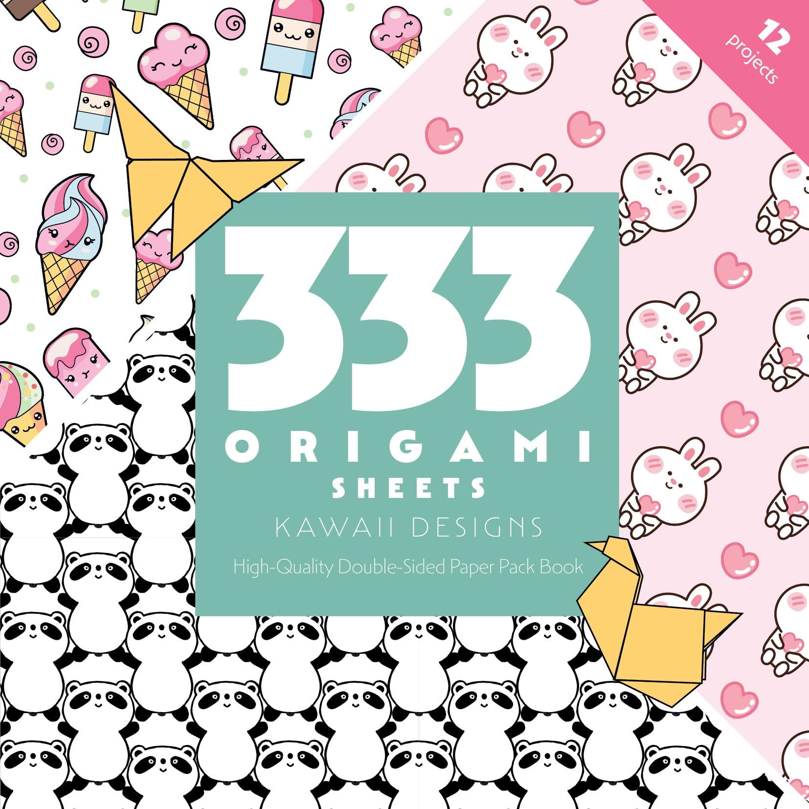 333 Origami Sheets Kawaii Designs: High-Quality Double-Sided Paper Pack Book Hobbies & Crafts