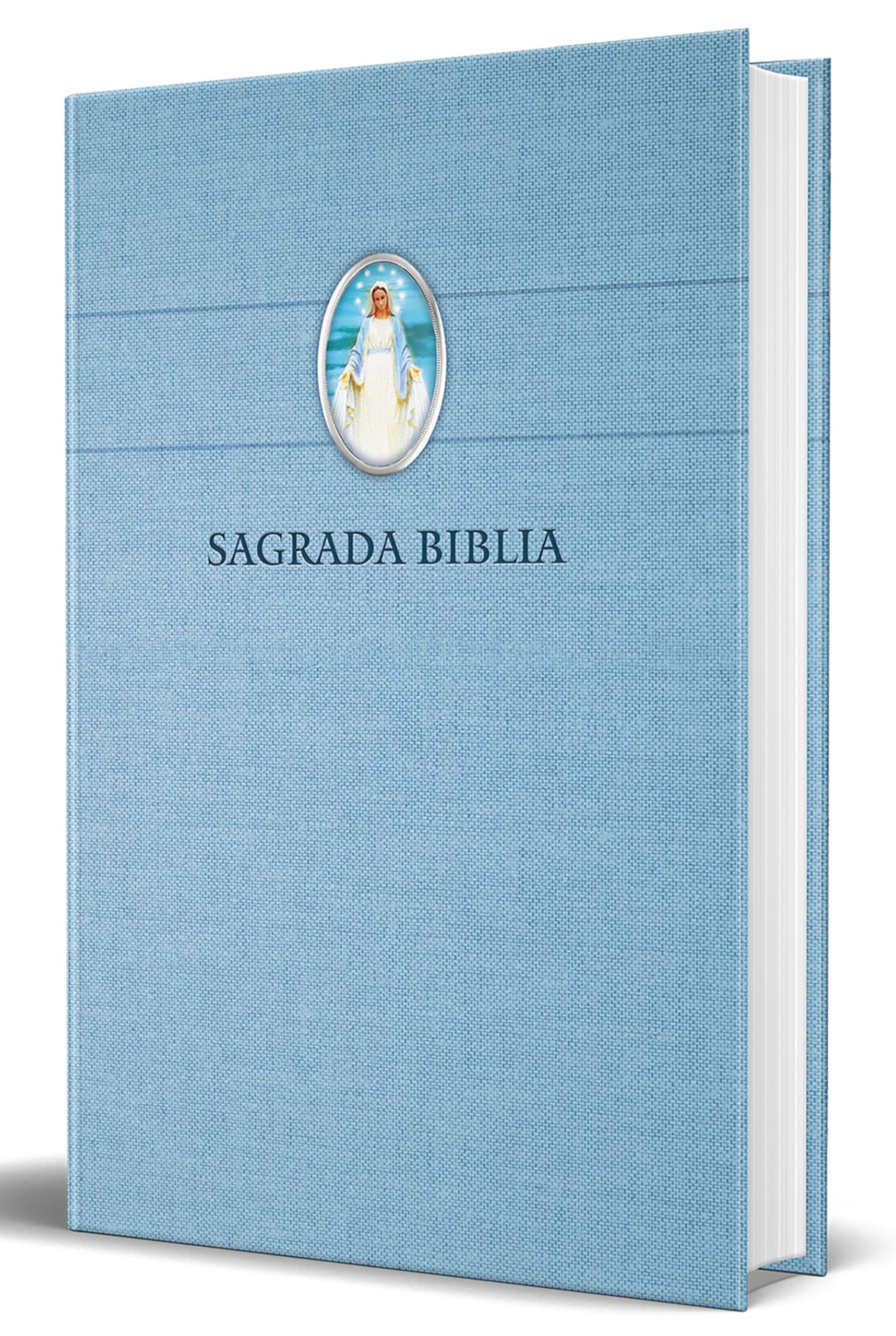 Biblia Católica en español. Tapa dura azul, con Virgen Milagrosa en cubierta / Catholic Bible. Spanish-Language, Hardcover, Blue, Compact: Color Azul, ... En Portada/ Blue, With Virgin on the Cover Religion & Esotericism