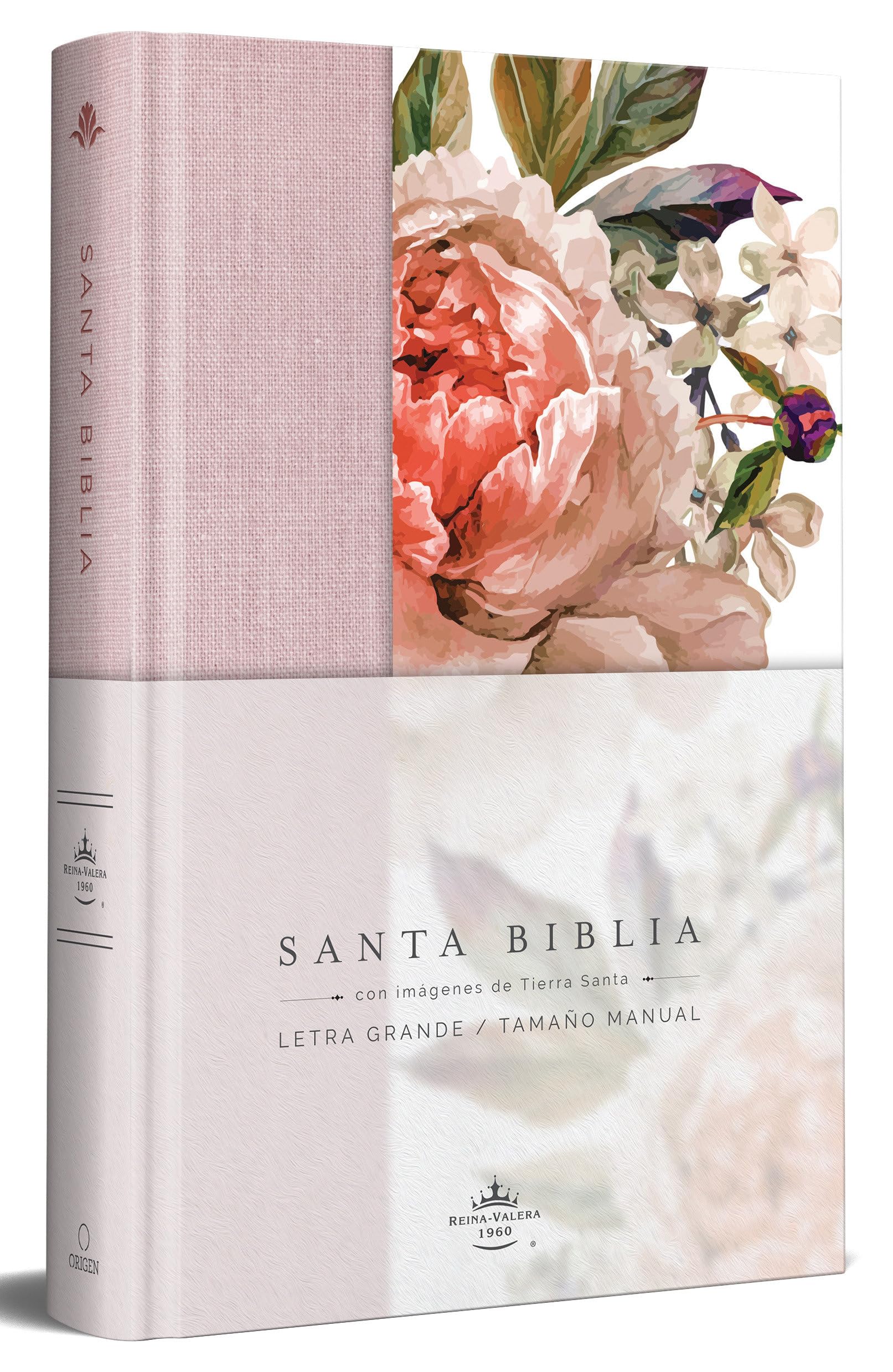 Biblia Reina Valera 1960 Letra Grande. Tapa Dura, Tela Rosada Con Flores, Tamaño Manual / Bible Rvr 1960. Handy Size, Large Print, Hardcover, Pink Religion & Esotericism