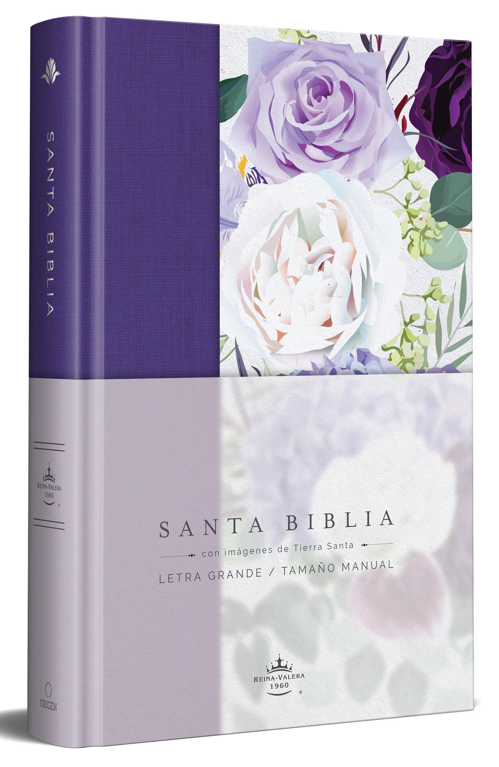 Biblia Rvr1960 Tapa Dura Y Tela Morada Con Flores Tamaño Manual / Spanish Bible Rvr 1960 Handy Size Large Print Hardcover Cloth with Purple Floral Religion & Esotericism