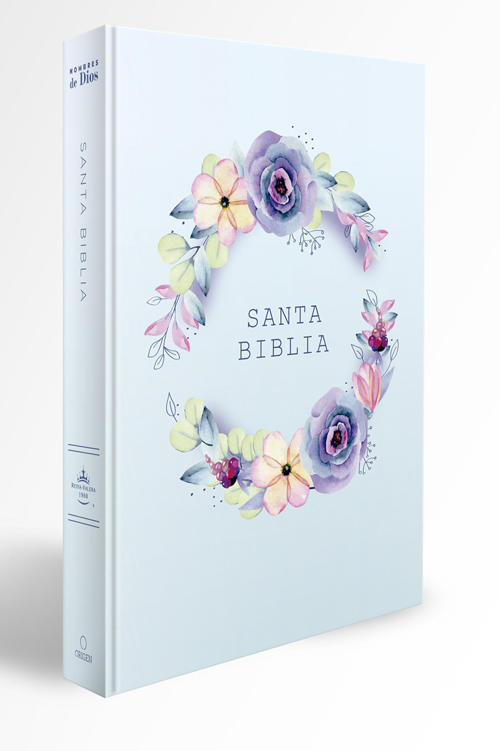 Biblia Rvr 1960 Letra Grande, Manual, Tapa Dura Con Nombres de Dios, Flores Azul / Spanish Bible Rvr 1960 Handy Size, Lp, Hc with Names of God, Blue Flowers Religion & Esotericism