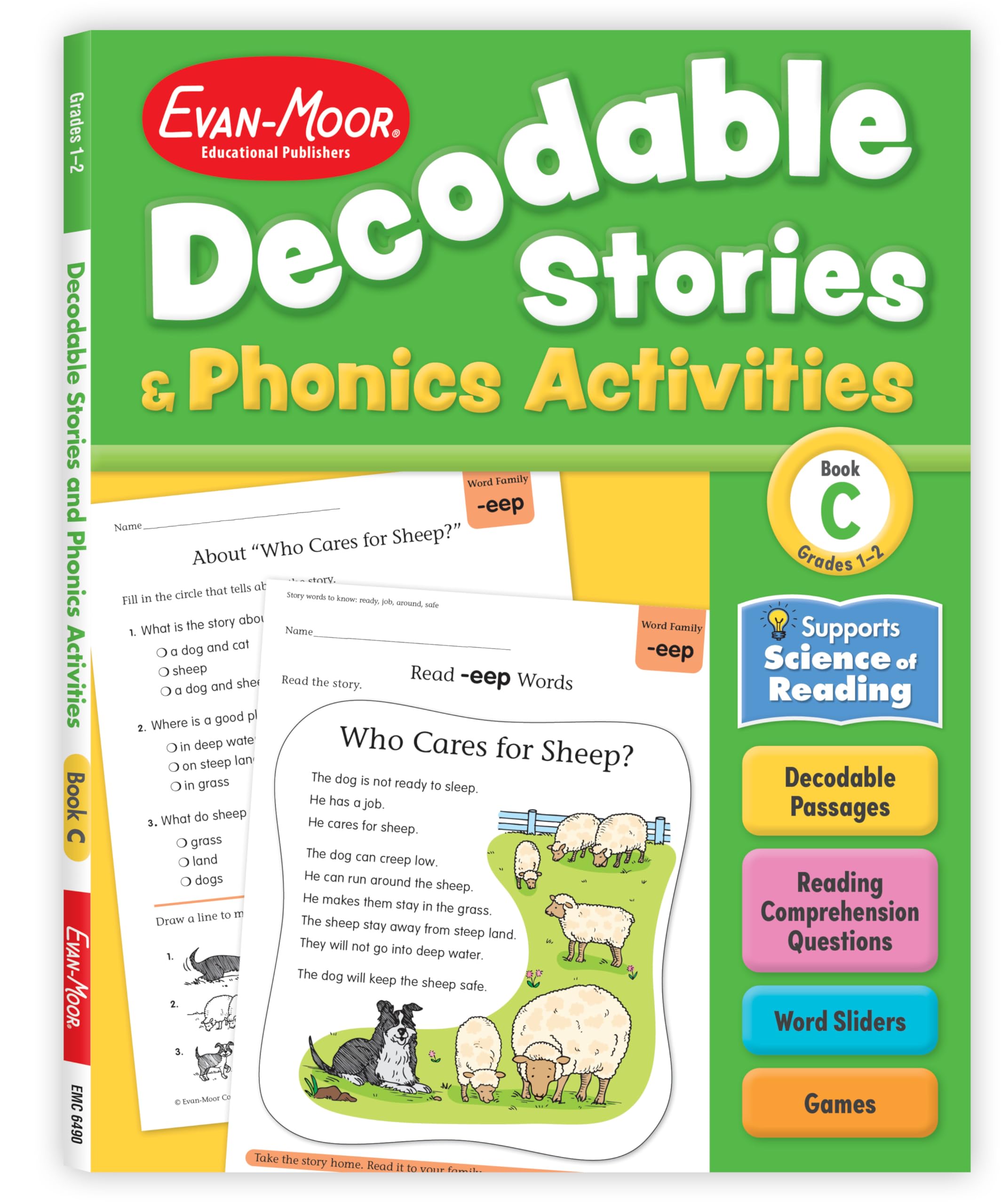 Decodable Stories and Phonics Activities: Level B, Grade 1 – 2 Workbook Education & Training