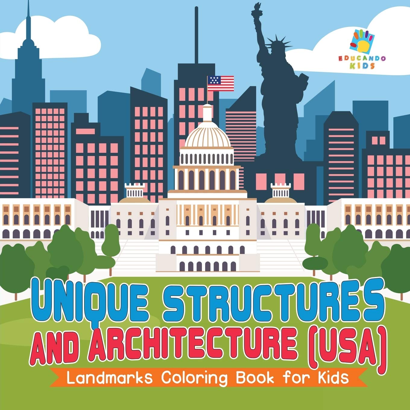 Unique Structures and Architecture (Usa) Landmarks Coloring Book for Kids Film, Art & Culture
