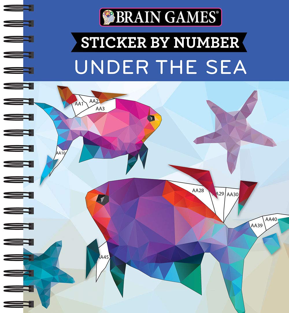 Brain Games - Sticker by Number: Under the Sea - 2 Books in 1 (42 Images to Sticker) Leisure & Fun