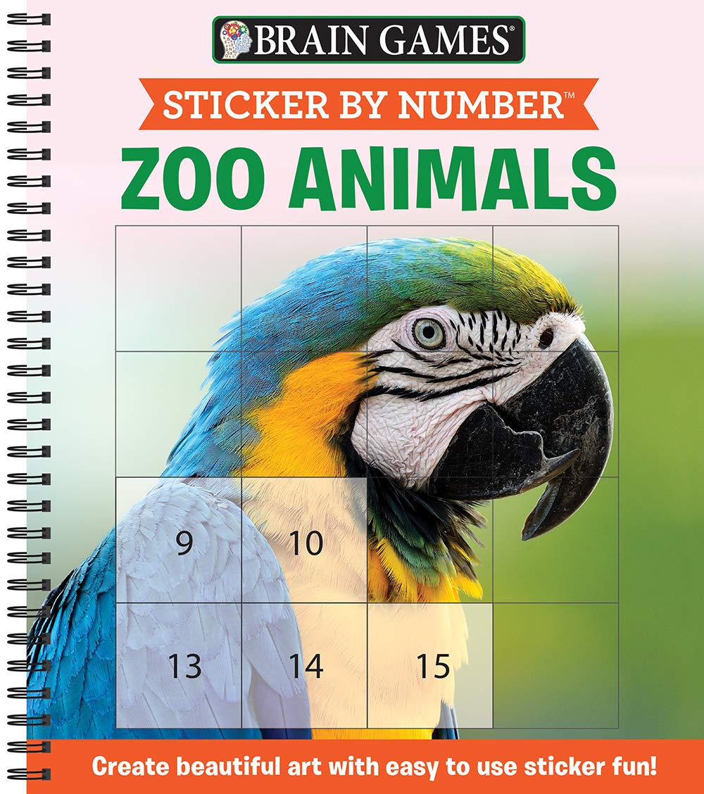 Sticker by Number Zoo Animals: Create Beautiful Art with Easy to Use Sticker Fun! (Brain Games - Sticker by Number) Hobbies & Crafts