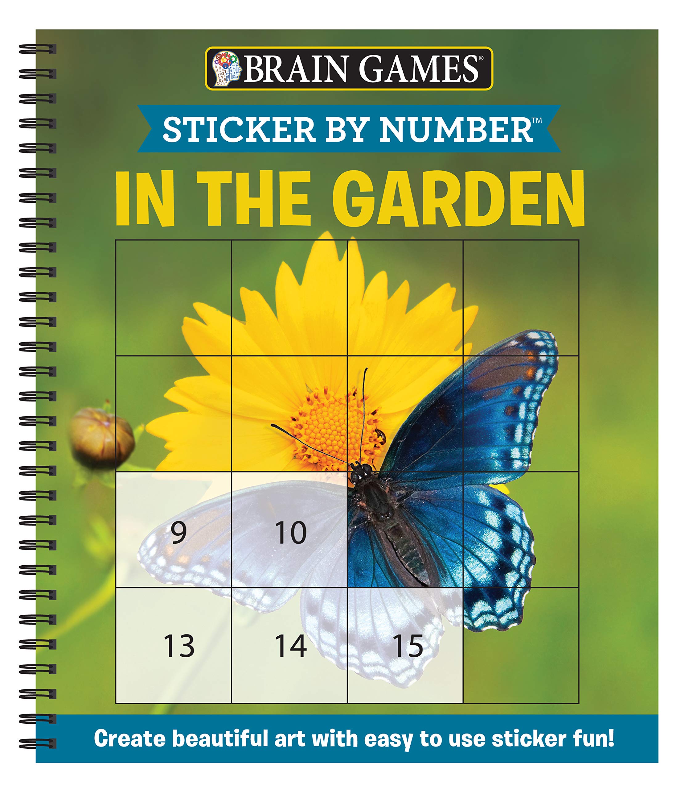 Sticker by Number in the Garden: Create Beautiful Art with Easy to Use Sticker Fun! (Brain Games - Sticker by Number) Leisure & Fun