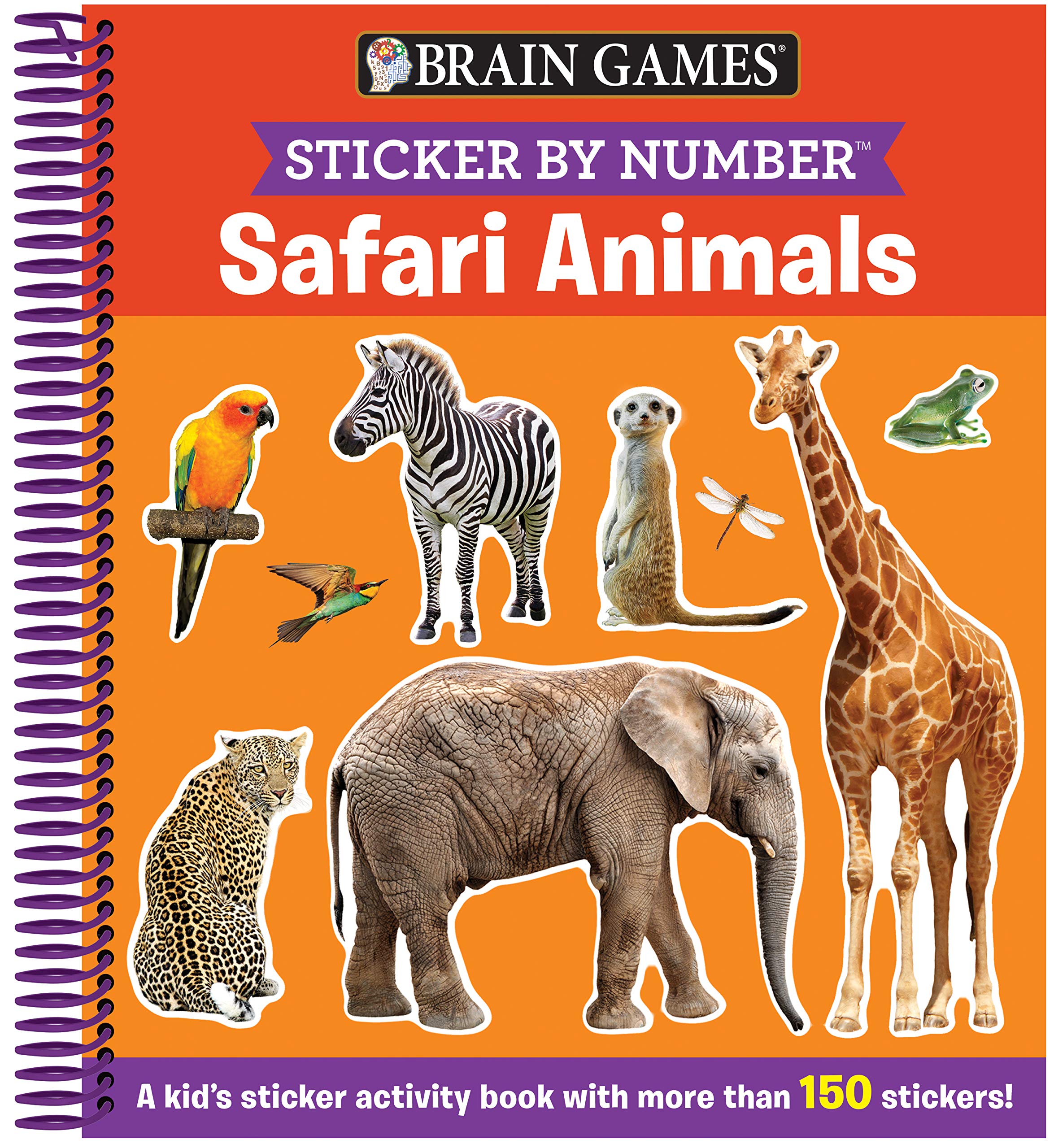 Brain Games - Sticker by Number: Safari Animals (Ages 3 to 6): A Kid's Sticker Activity Book With More Than 150 Stickers! Hobbies & Crafts
