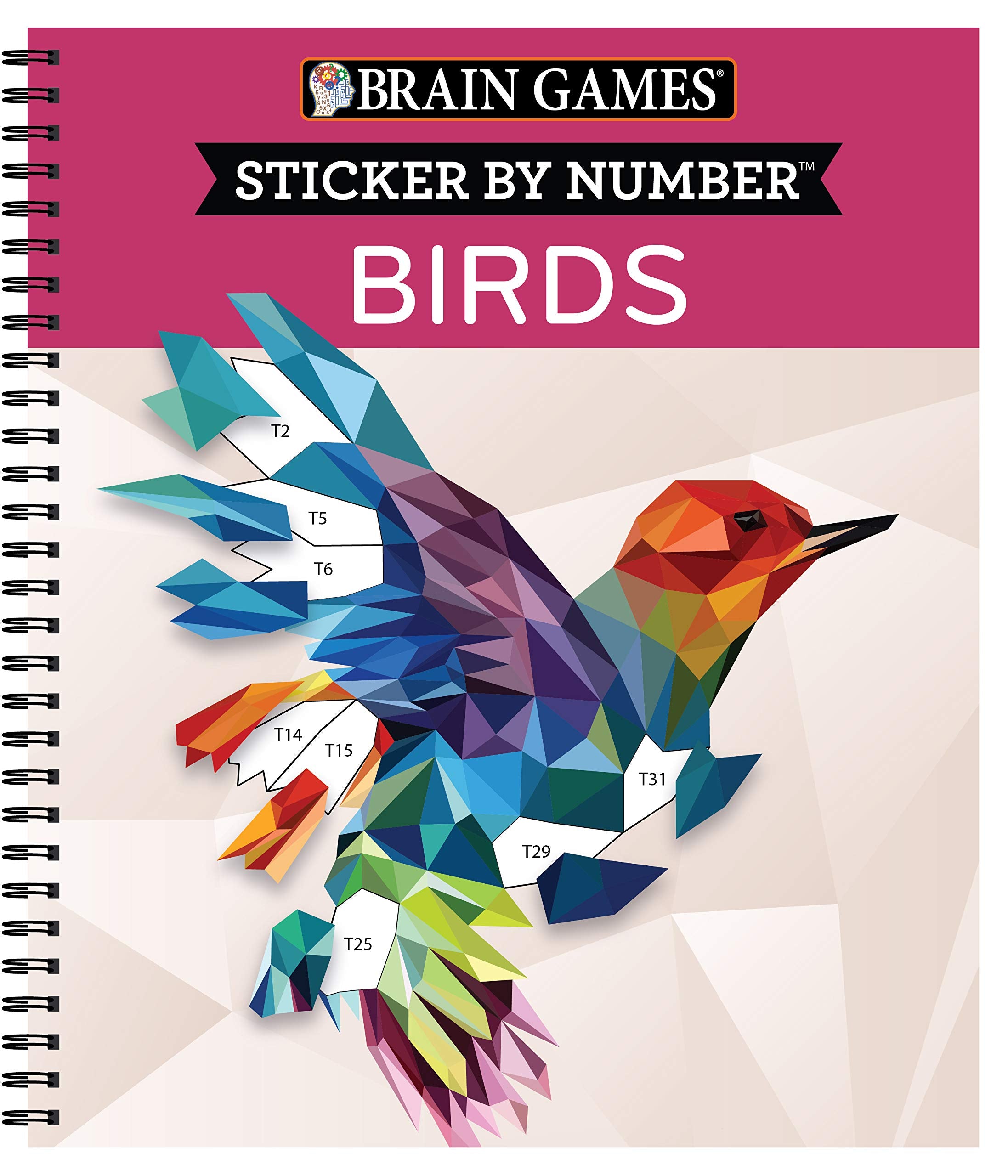 Brain Games - Sticker by Number: Birds (28 Images to Sticker) Hobbies & Crafts