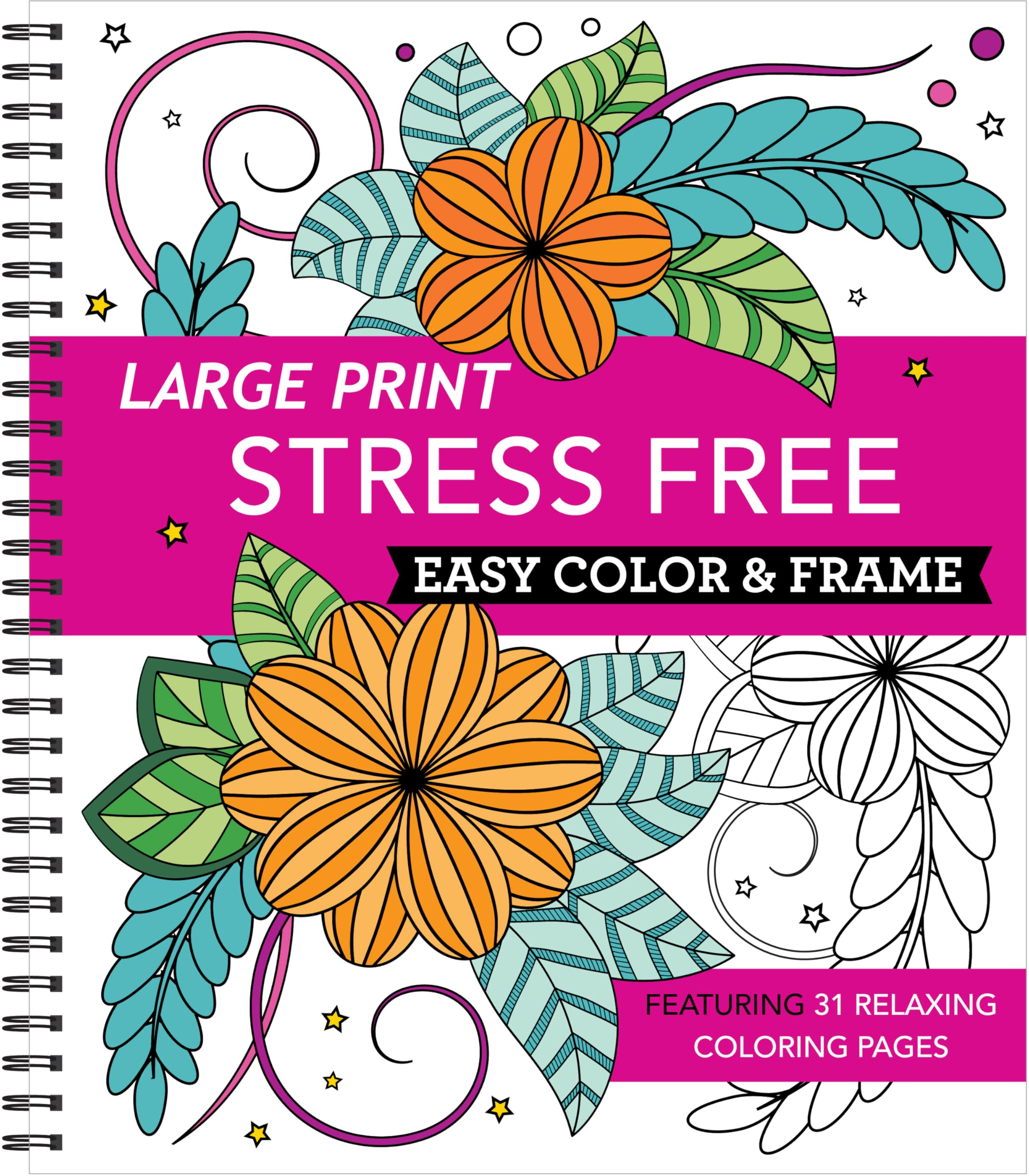 Large Print Easy Color & Frame - Stress Free (Adult Coloring Book) Young adult books