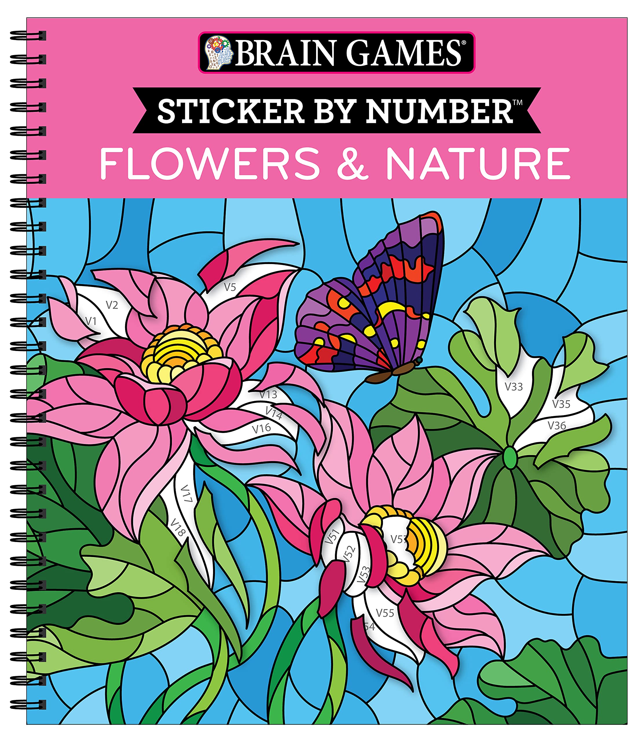 Brain Games - Sticker by Number: Flowers & Nature (28 Images to Sticker) Hobbies & Crafts