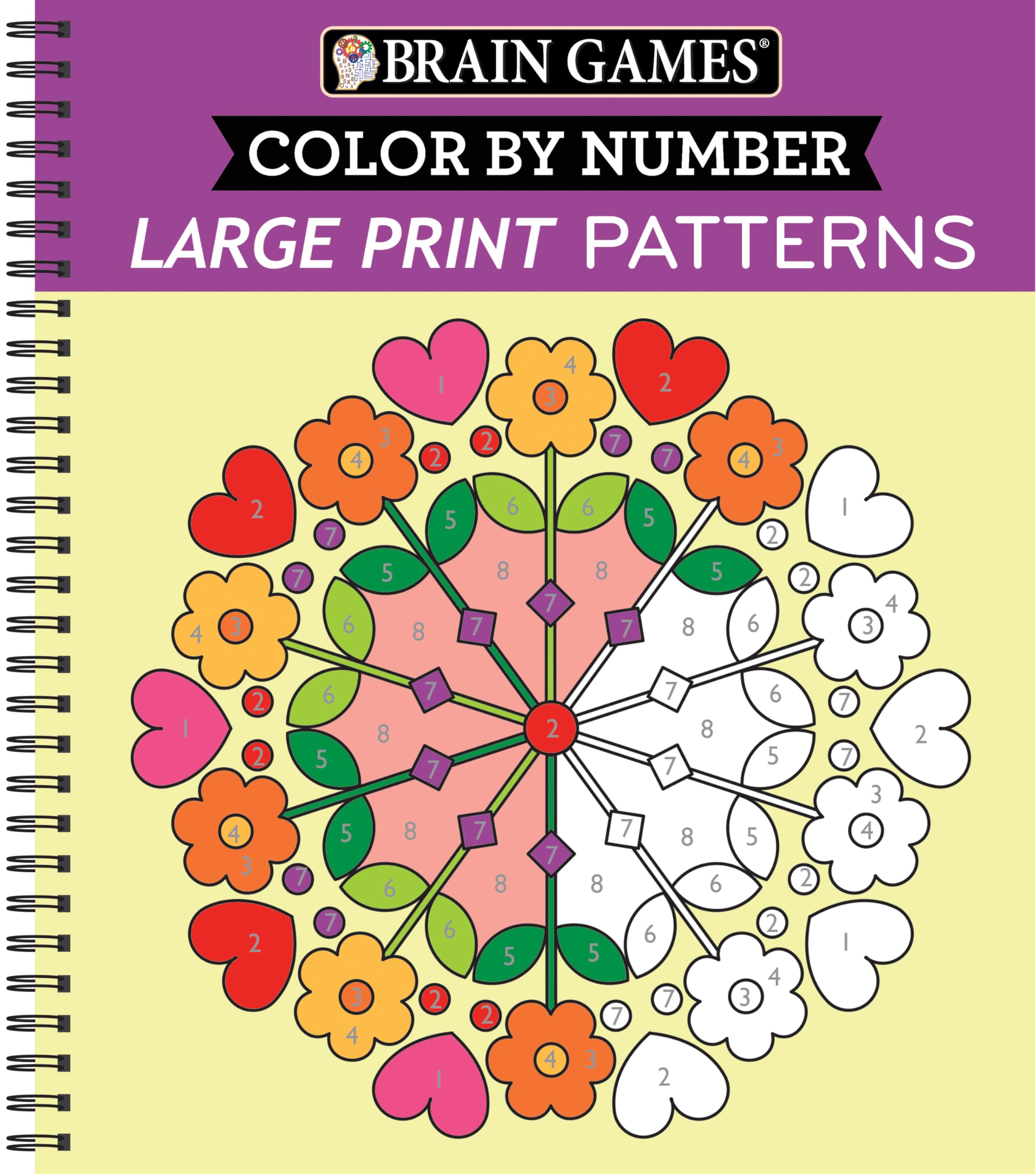Brain Games - Color by Number - Large Print: Patterns (Stress Free Coloring Book) Hobbies & Crafts