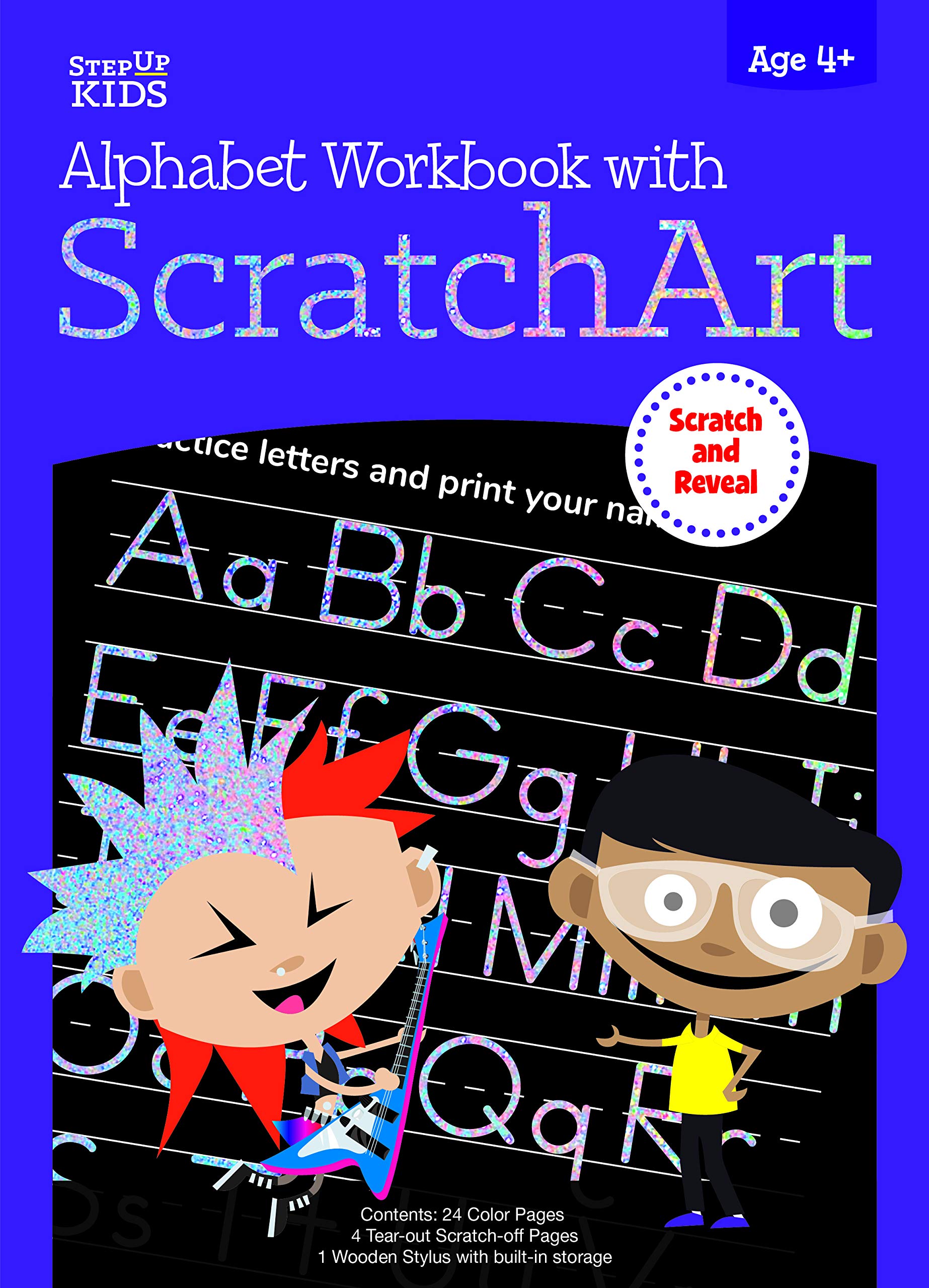 STEP UP KIDS: Alphabet Workbook with Scratch Art-Scratch and Reveal Children's books