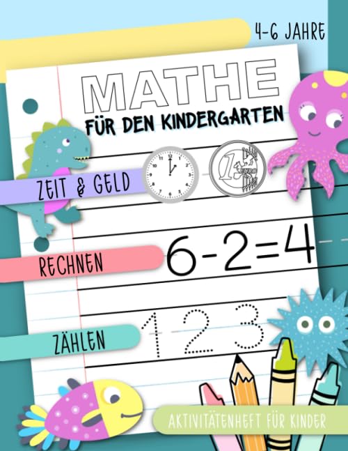 Mathe für den Kindergarten - Zeit & Geld, Rechnen, Zählen: Aktivitätenheft für Kinder, 4-6 Jahre Non-fiction
