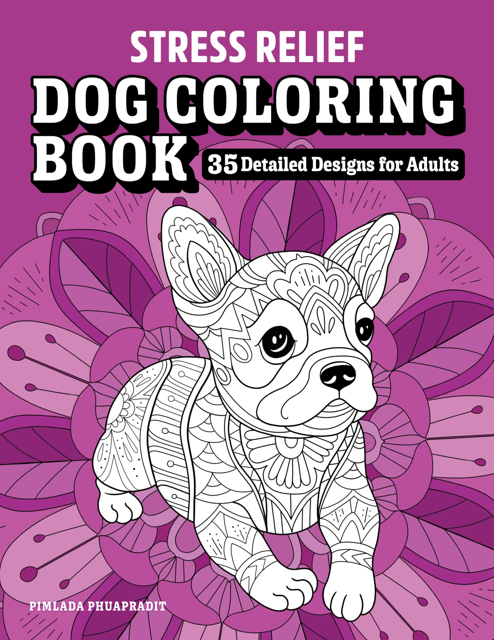 Stress Relief Dog Coloring Book Hobbies & Crafts